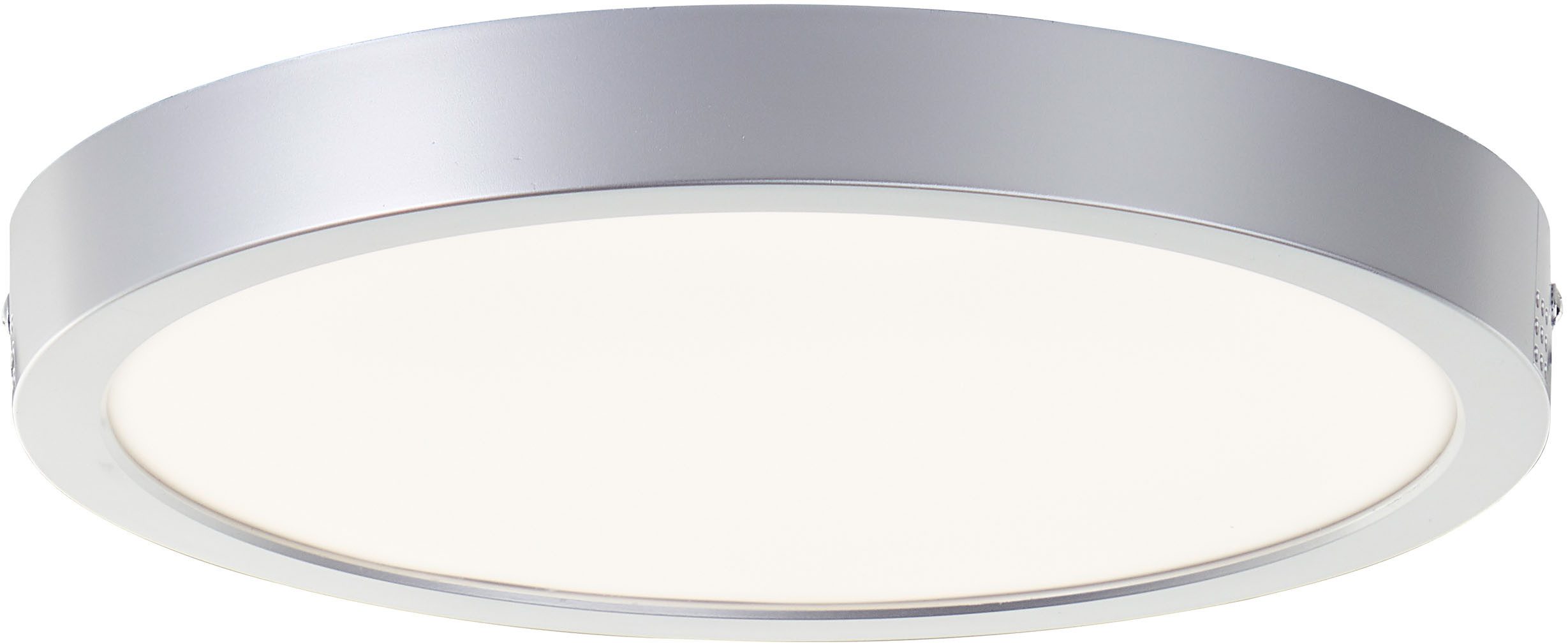Brilliant LED Deckenleuchte Navara, LED fest integriert, Neutralweiß, Ø 27,5cm, Höhe 3 cm, 1900 lm, 4000 K, IP44, silber