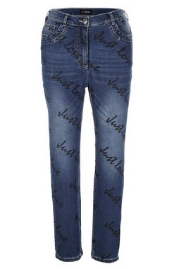 MIAMODA Regular-fit-Jeans 7/8-Jeans Slim Fit Alloverprint 5-Pocket