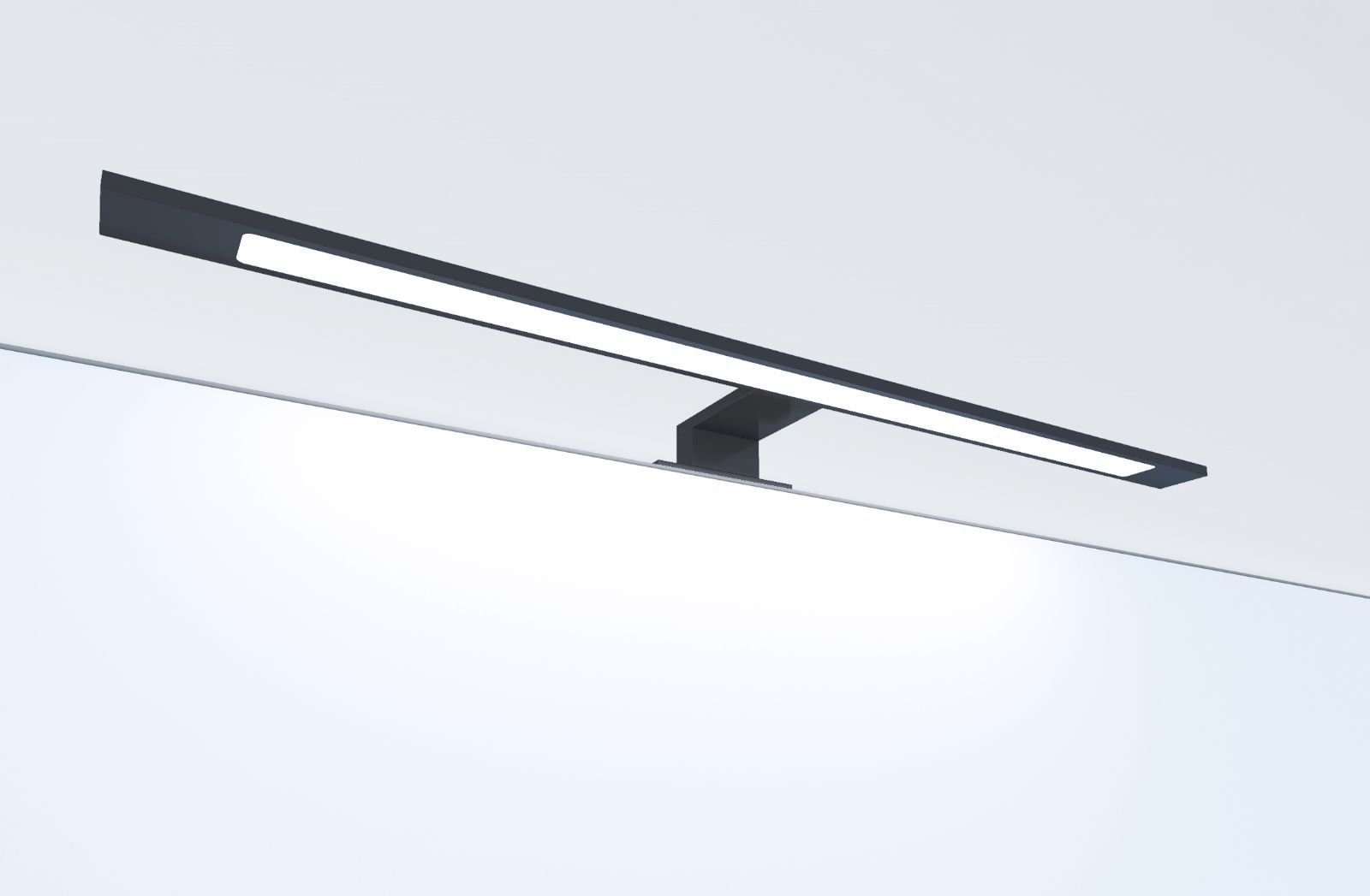 kalb Spiegelleuchte LED Badleuchte schwarz 600mm Spiegellampe  Aufbauleuchte, neutralweiß