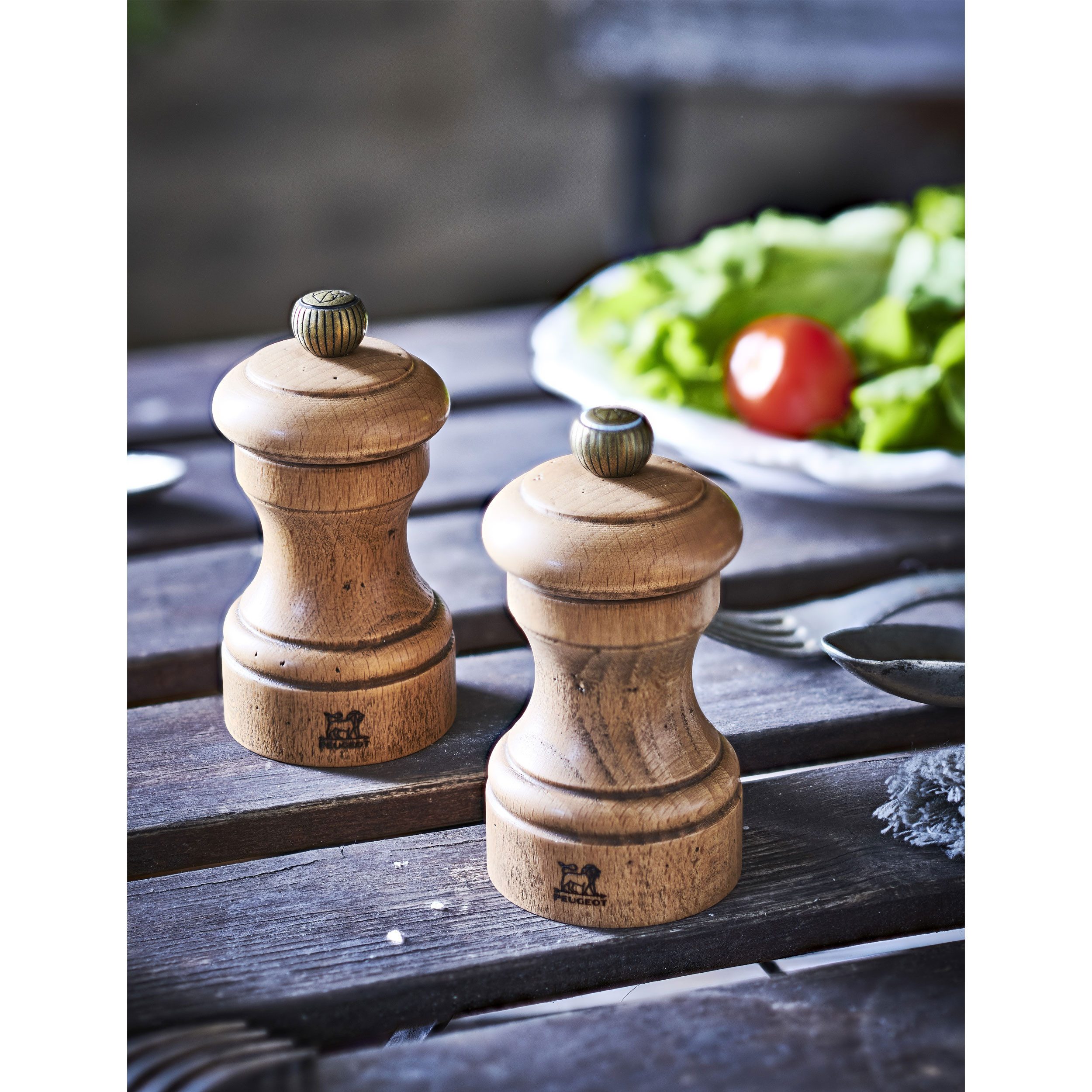 PEUGEOT Pfeffermühle BISTRO ANTIQUAIRE 10cm Buchenholz Stahlmahlwerk Manuell Manuell