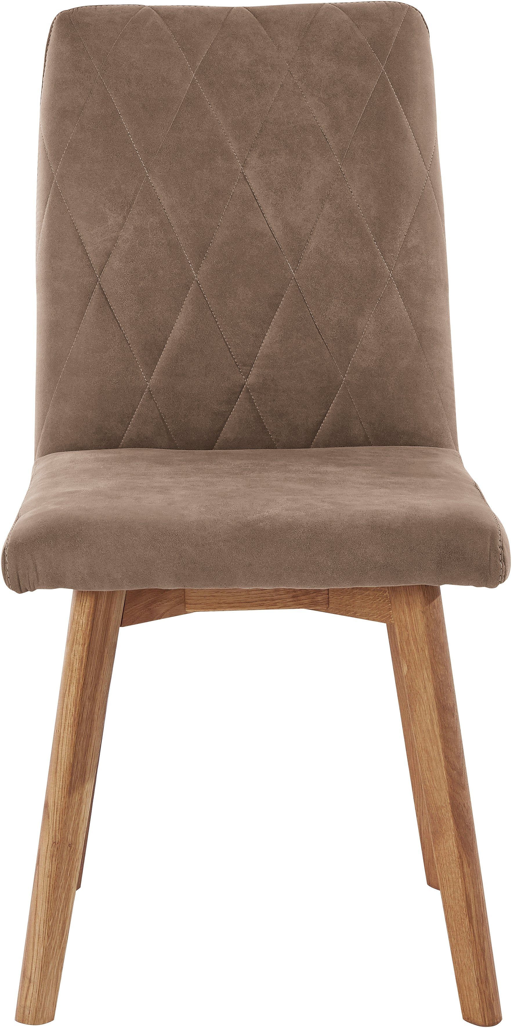 OTTO home Esszimmerstuhl Brest (Set, 2 St), Gestell aus Eiche Massivholz geölt