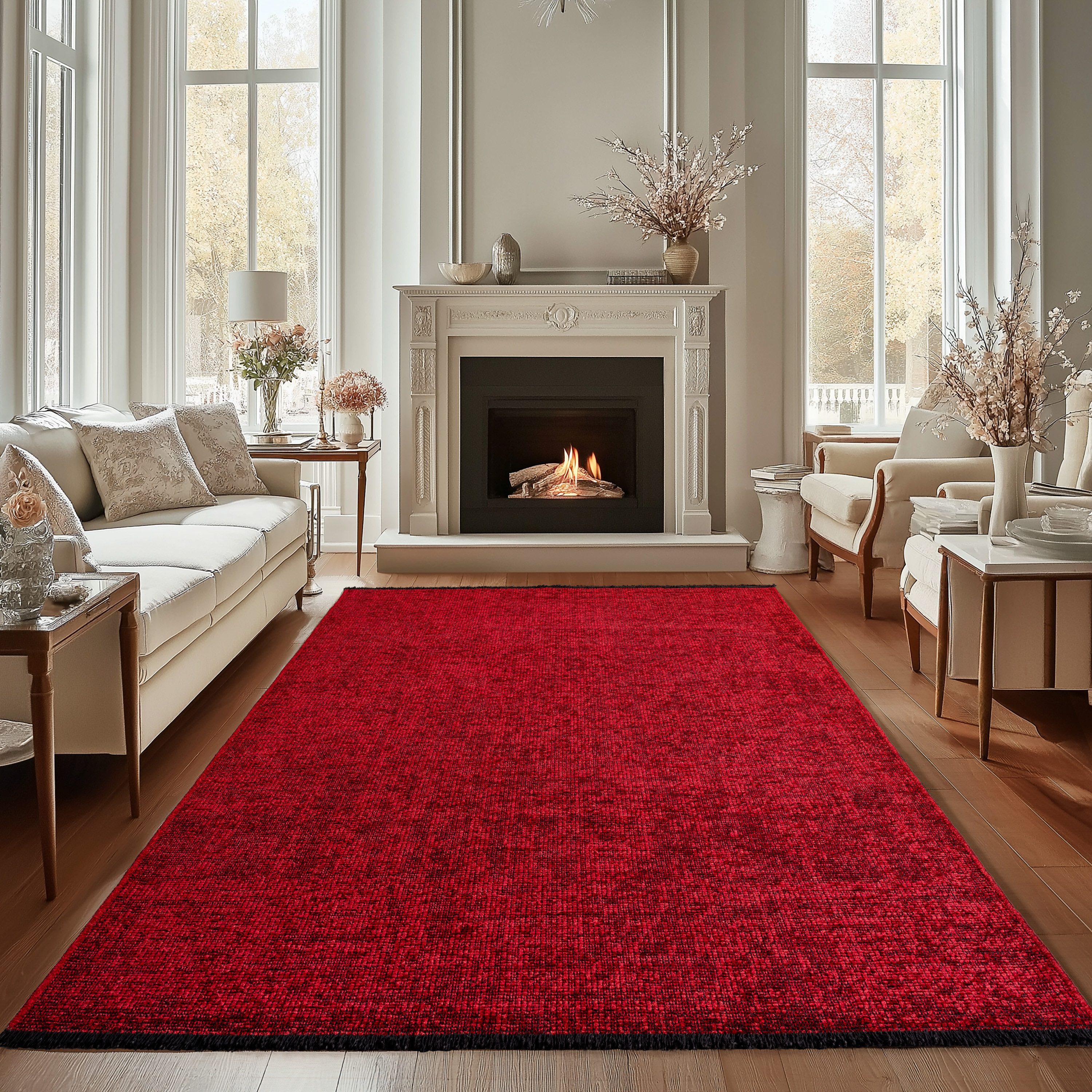 Carpettex Veloursteppich Boho Design, Rechteckig, Höhe: 7 mm, Baumwolle, Waschbarer Teppich, Boho-Stil, Wohnzimmer, Schlafzimmer