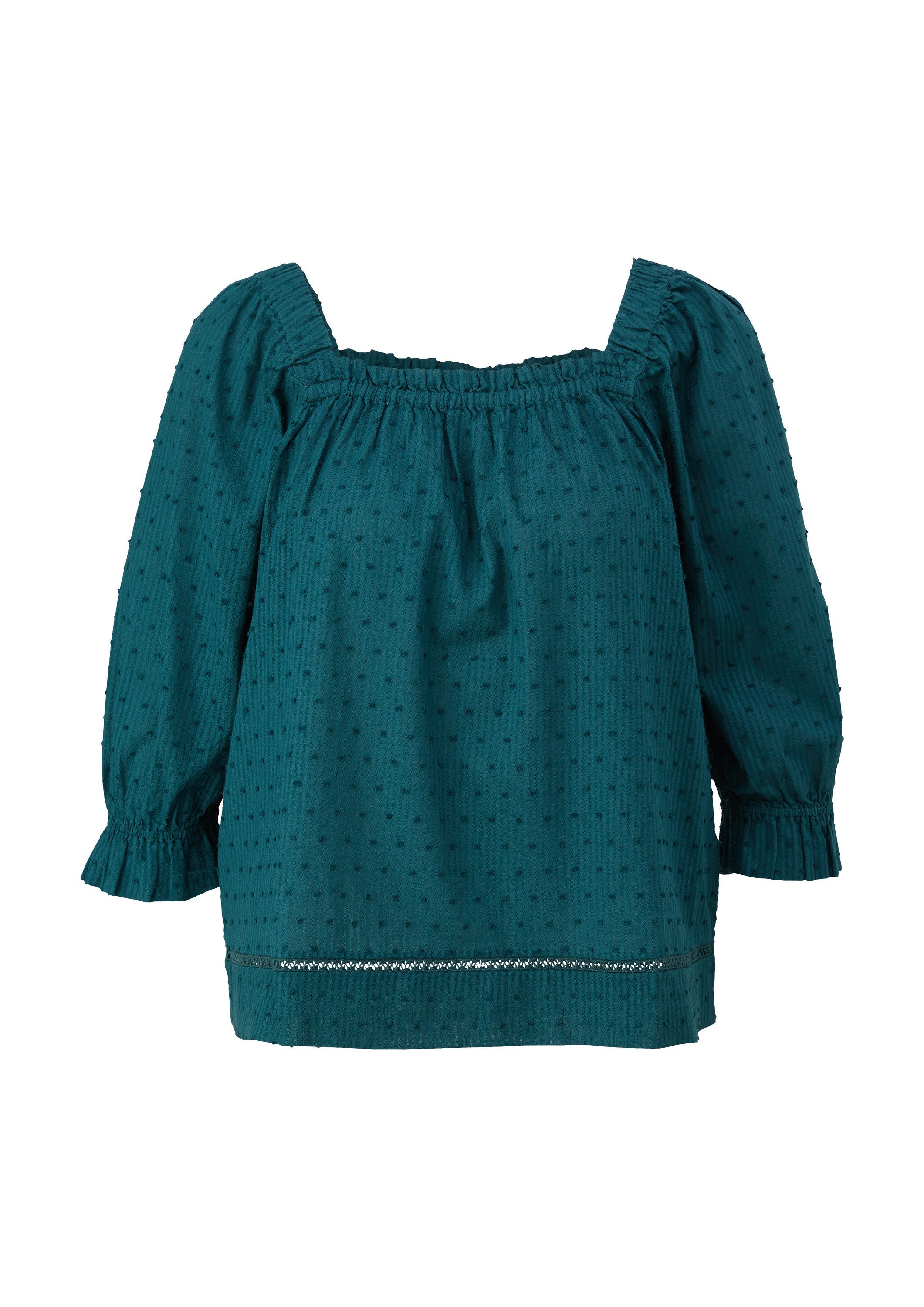QS Kurzarmbluse Bluse Off-Shoulder-Bluse mit Dobby-Struktur günstig online kaufen