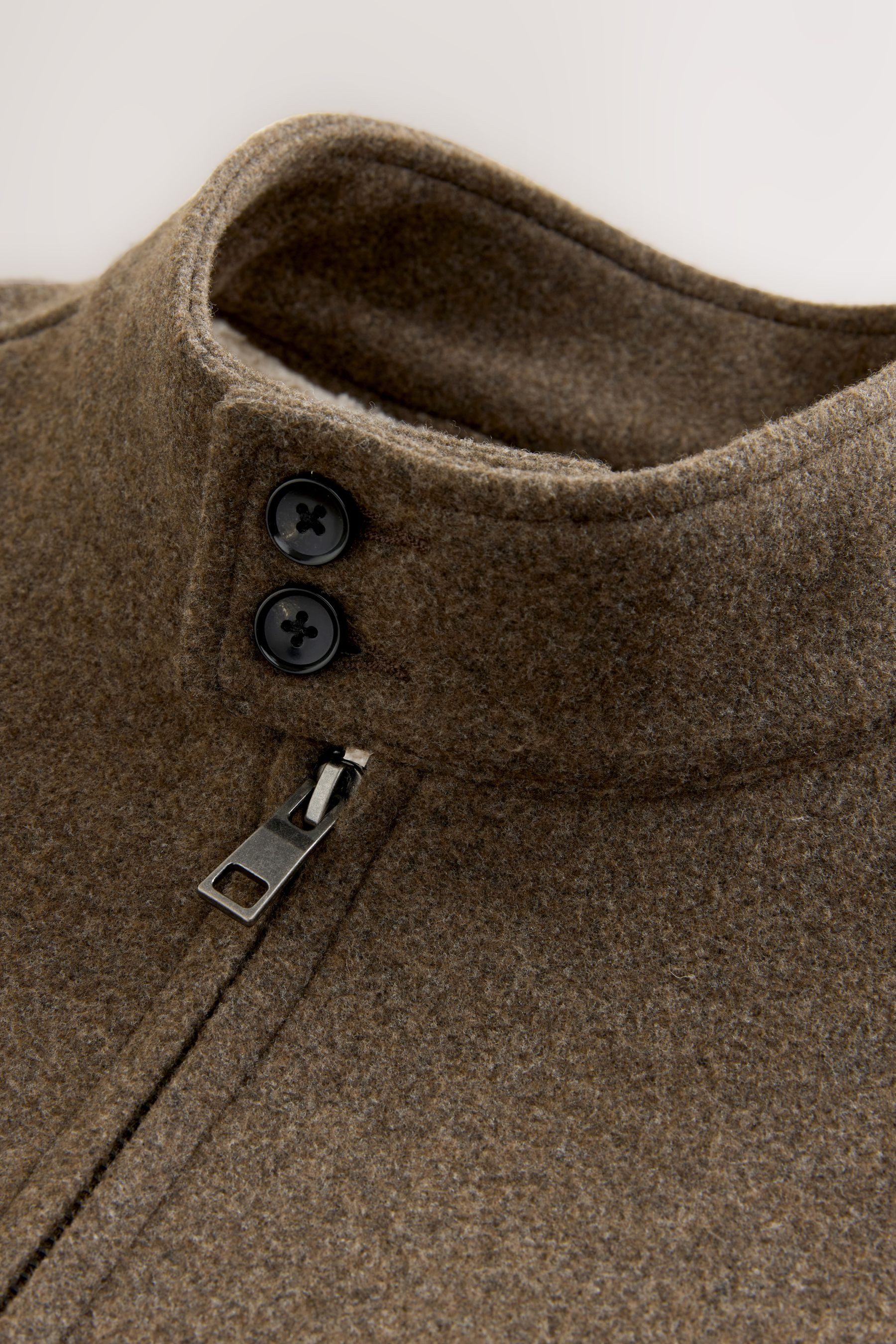 Next Hemdjacke Harringtonjacke in Wolloptik mit Borgfutter (1-St)