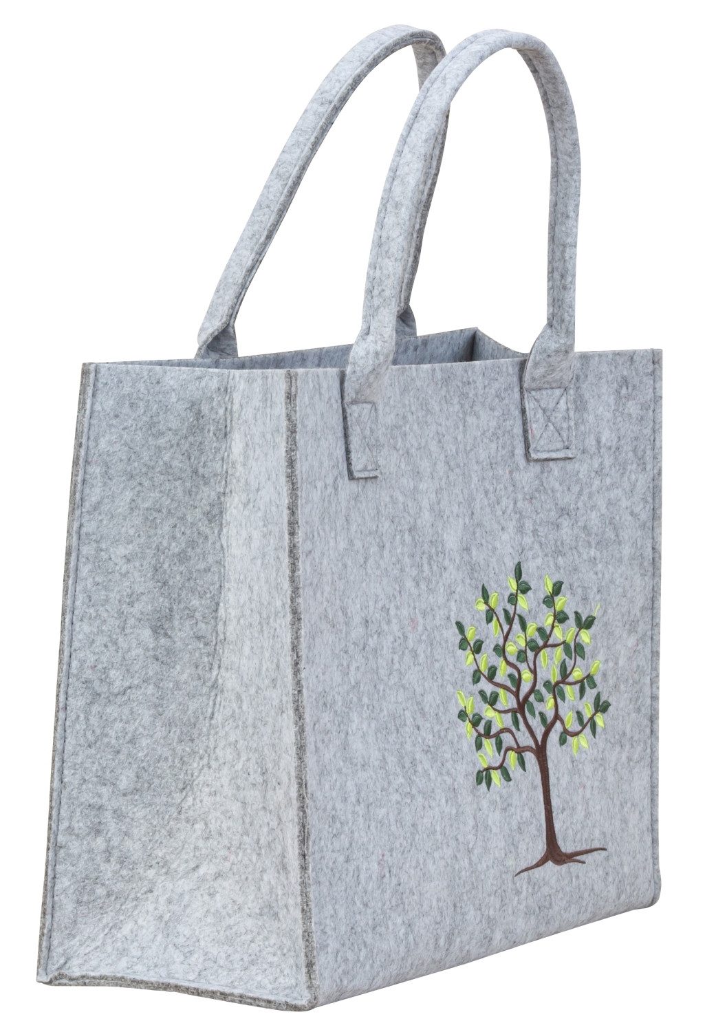 MF Einkaufsshopper Filztasche Grau mit Lebensbaum Motiv 28x35x14 cm günstig online kaufen