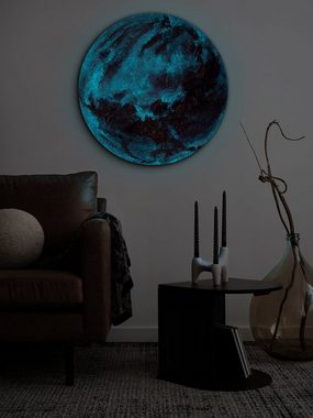 YS-Art Gemälde Venus, Planet, Leinwandbild Abstrakt Planet Rund Braun Leuchte