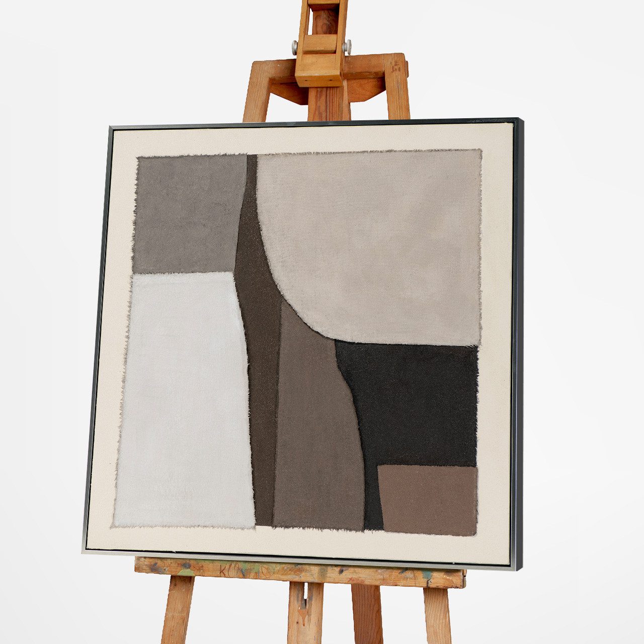 ArtUniverse Gemälde Leinwandbild Brown Geometry 80 x 80 cm, Abstrakt