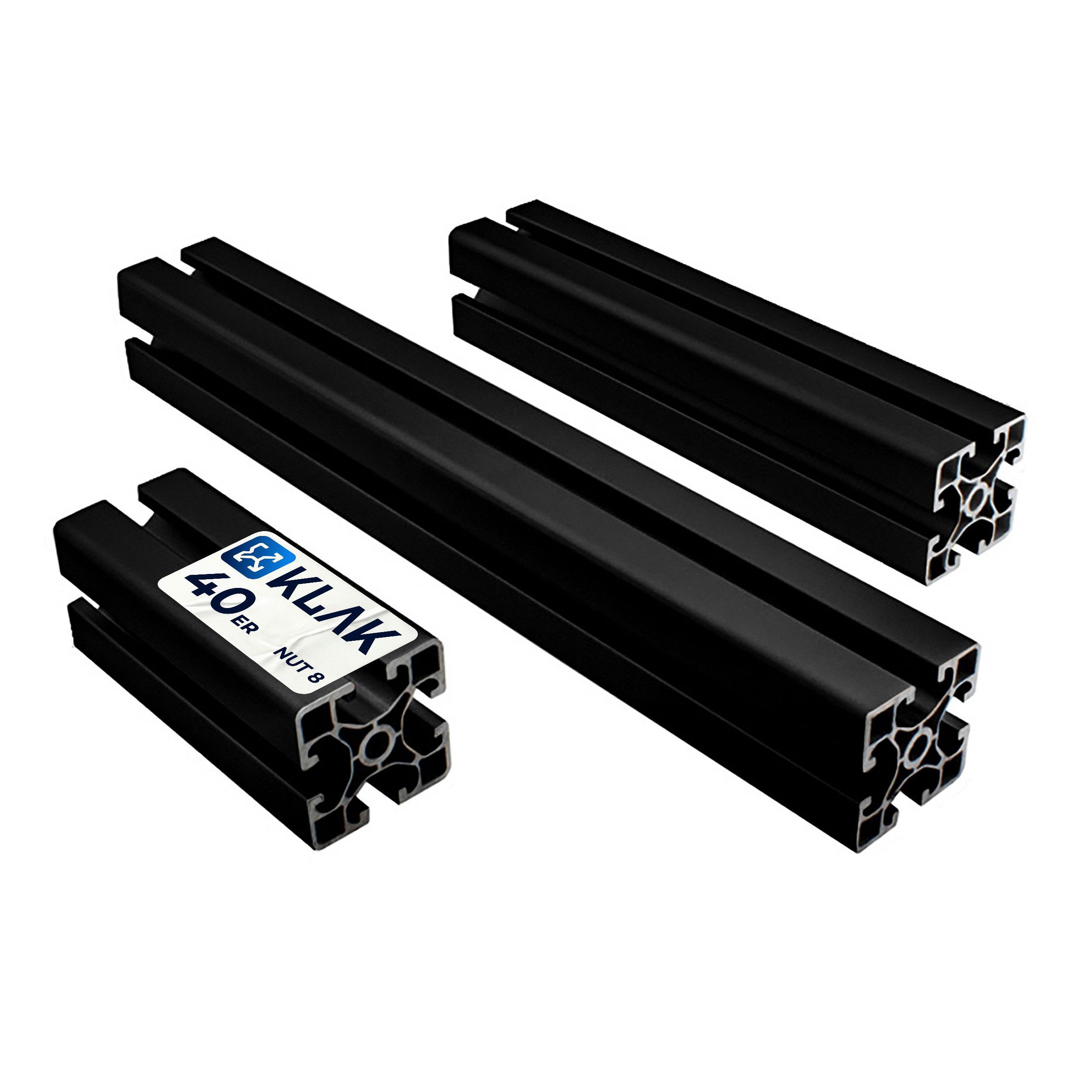 KLAK Profil KLAK 40 - Aluprofil 40x40mm light Profil Typ-I Nut 8 10-200cm schwarz