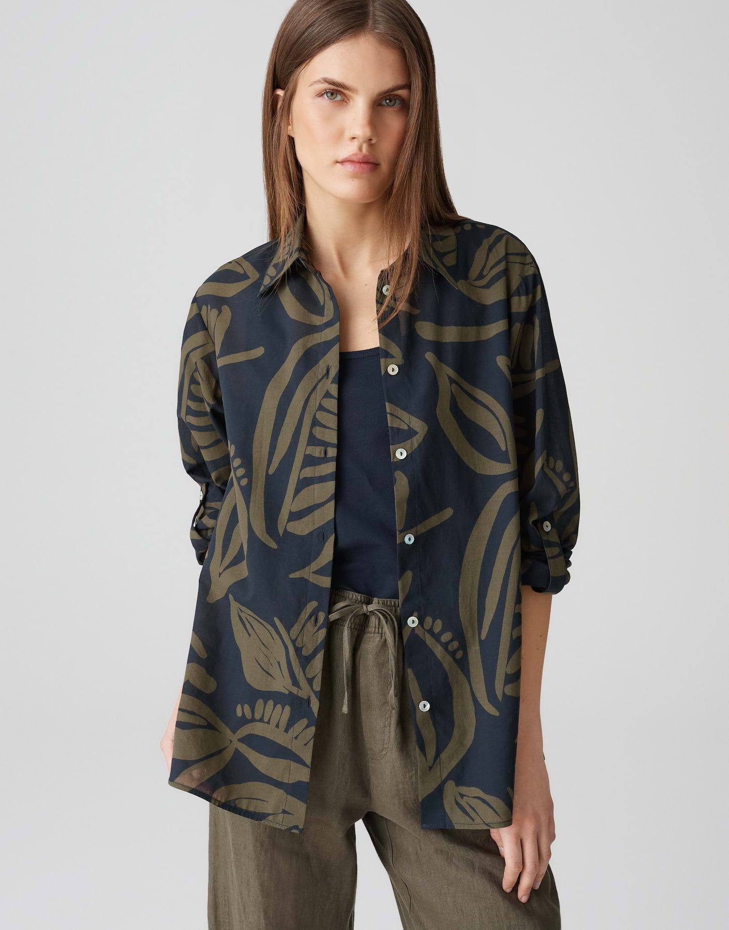 OPUS Langarmbluse FUMINE TROPICAL aus luftiger Baumwolle günstig online kaufen