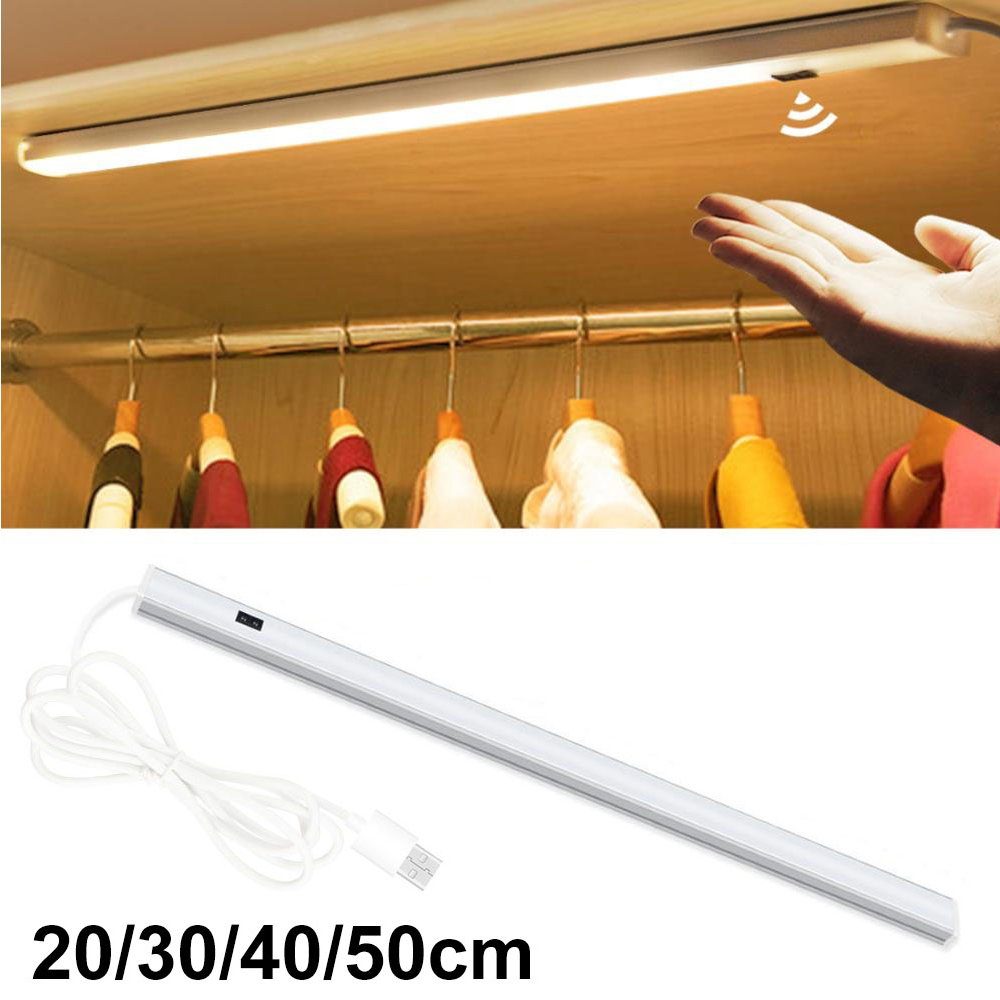 Hand Unterbauleuchte Rosnek LED Lichtleiste Weiß, Schrank Garderobe, Sweep Warmweiß, LED Küche Sensor für Beleuchtung, Lichtleiste