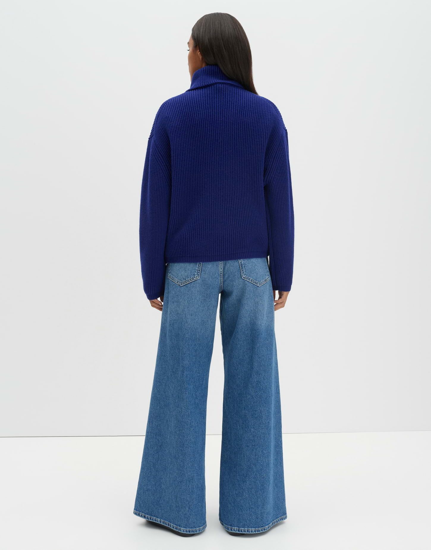someday Strickpullover TARINI Oversized Troyer im Woll Mix oversized, Rippstruktur, kurzer Reißverschluss