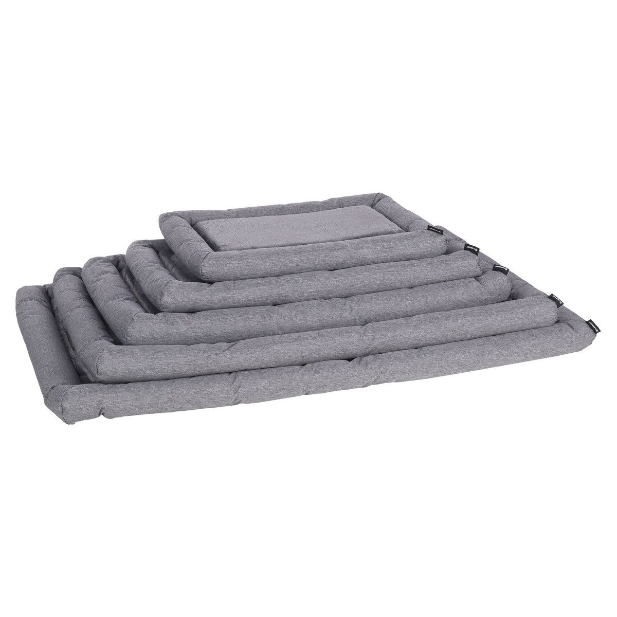 Flamingo Tierkissen Hundekissen Hanka rechteckig grau mit Rand