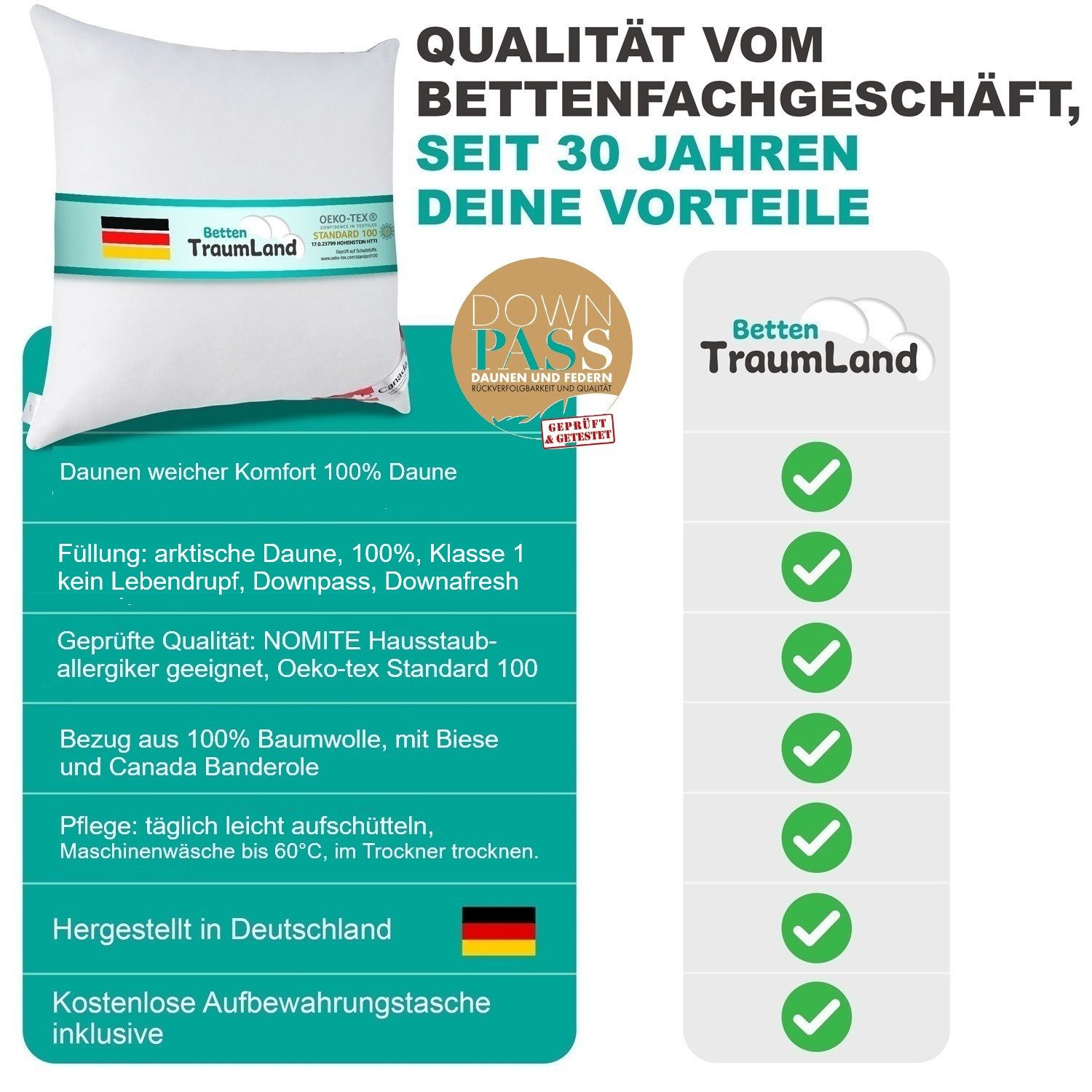 Arktic Daunenbettdecke Sommer 100% Daune Steppdecke, Füllung: Daune, Klasse 1, Bezug: 100% Baumwolle, weiche leichte Sommerdaune