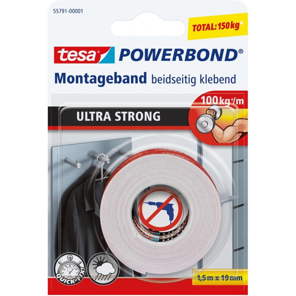 Doppelklebeband Powerbond - Montageband - weiß