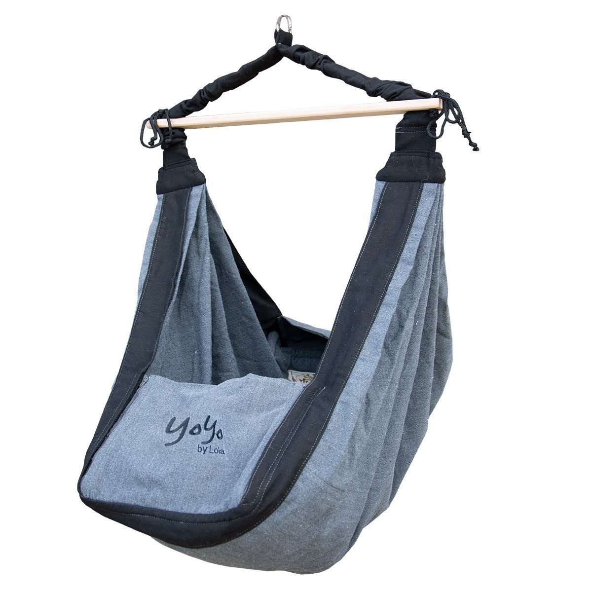 Lola Hängematten Hängematte Babyhängematte Lola Yoyo BIG Noire mit Thermomatratze aus Schafwolle