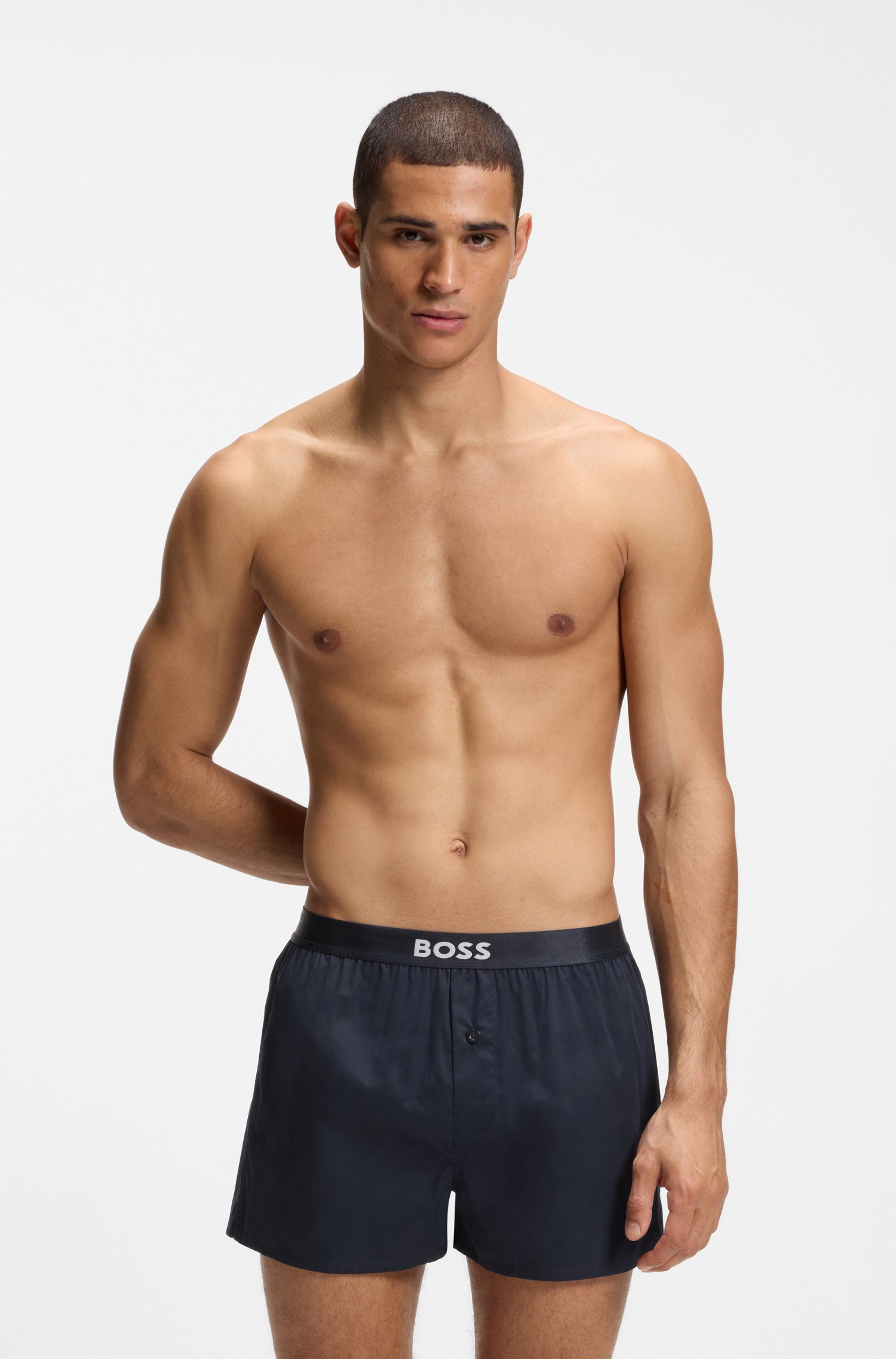 BOSS Pyjamashorts 2P Boxer Shorts EW (Packung, 2-tlg., 2er) mit Logobund