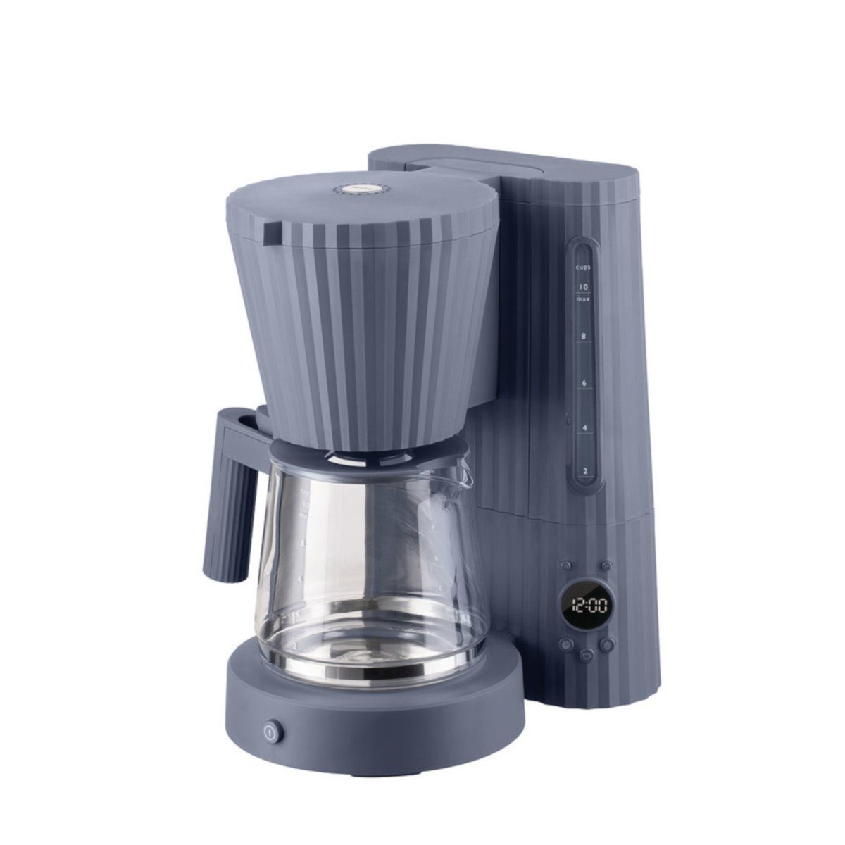 Alessi Filterkaffeemaschine Filterkaffeemaschine Plissé - Farbwahl, 1.50l Kaffeekanne, Kabellänge 1m, europäischer Stecker Grau