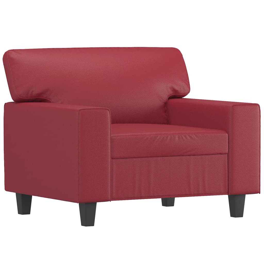 vidaXL Sofa Sessel Weinrot 60 cm Kunstleder