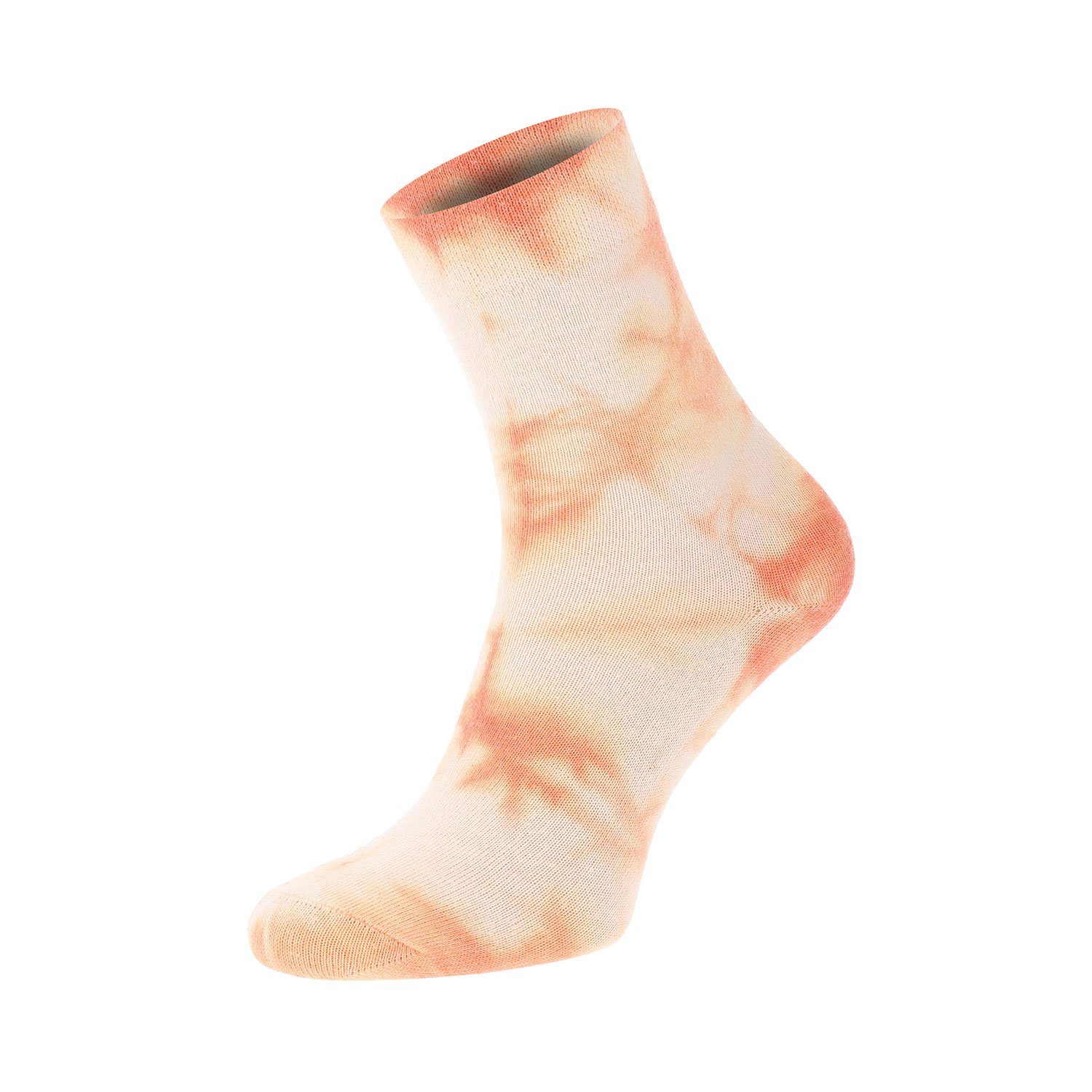 Chili Lifestyle Freizeitsocken BATIK Socken für Damen aus Baumwolle in aprikot, lila, grau (Multipack, 3-Paar, 3 Farbdesigns) Weichbund ohne Gummidruck