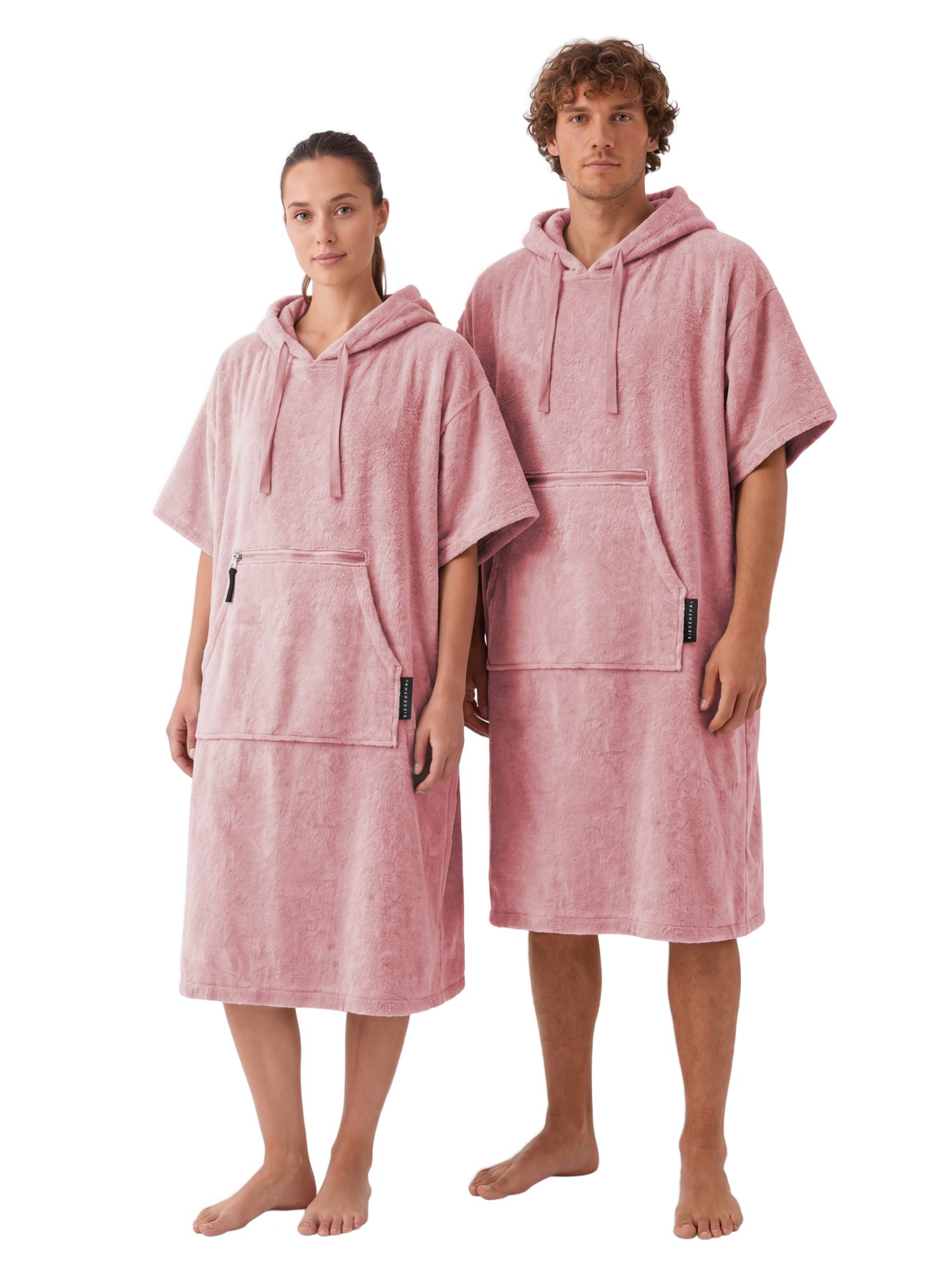SIEGENTHAL Badetücher SIEGENTHAL® Strandponcho für Damen, Herren & Kinder aus Baumwolle, Integrierte Reißverschlusstasche für Wertsachen