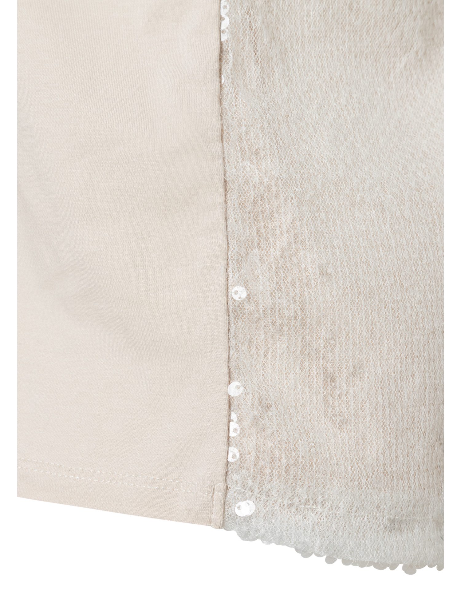 MORE&MORE Shirttop glitzerndes Pailletten-Top, Jerseyrücken