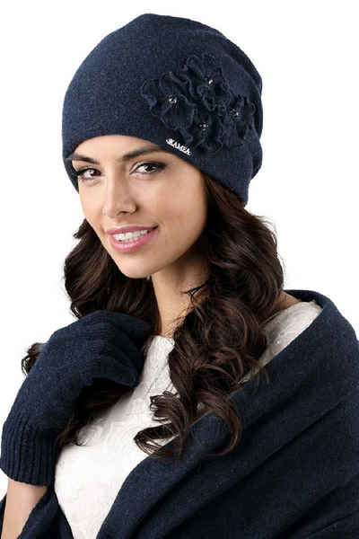 Kamea Strickmütze Damen Winterset Andora Mütze mit passendem XL Schal, hergestellt in EU