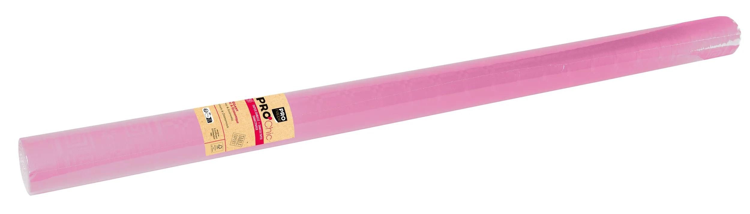 PROnappe Tischband 6x Papiertischdecke auf Rolle 1,18x25m Puderrosa R482586I, Nappes rouleaux papier damassé