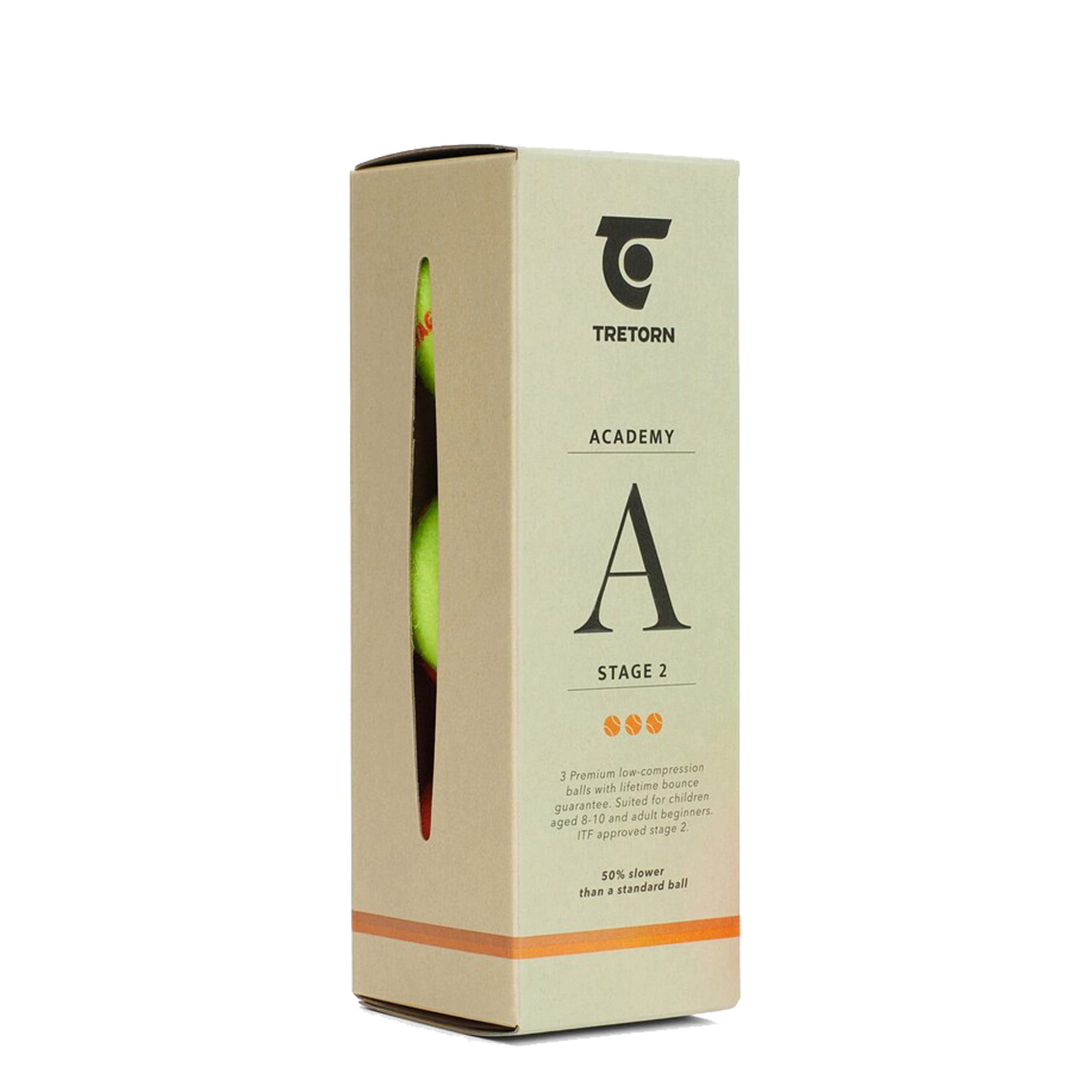 Tretorn Tennisball Academy orange - 3 Tennisbälle - Play and Stay Ball - (3er Pack)