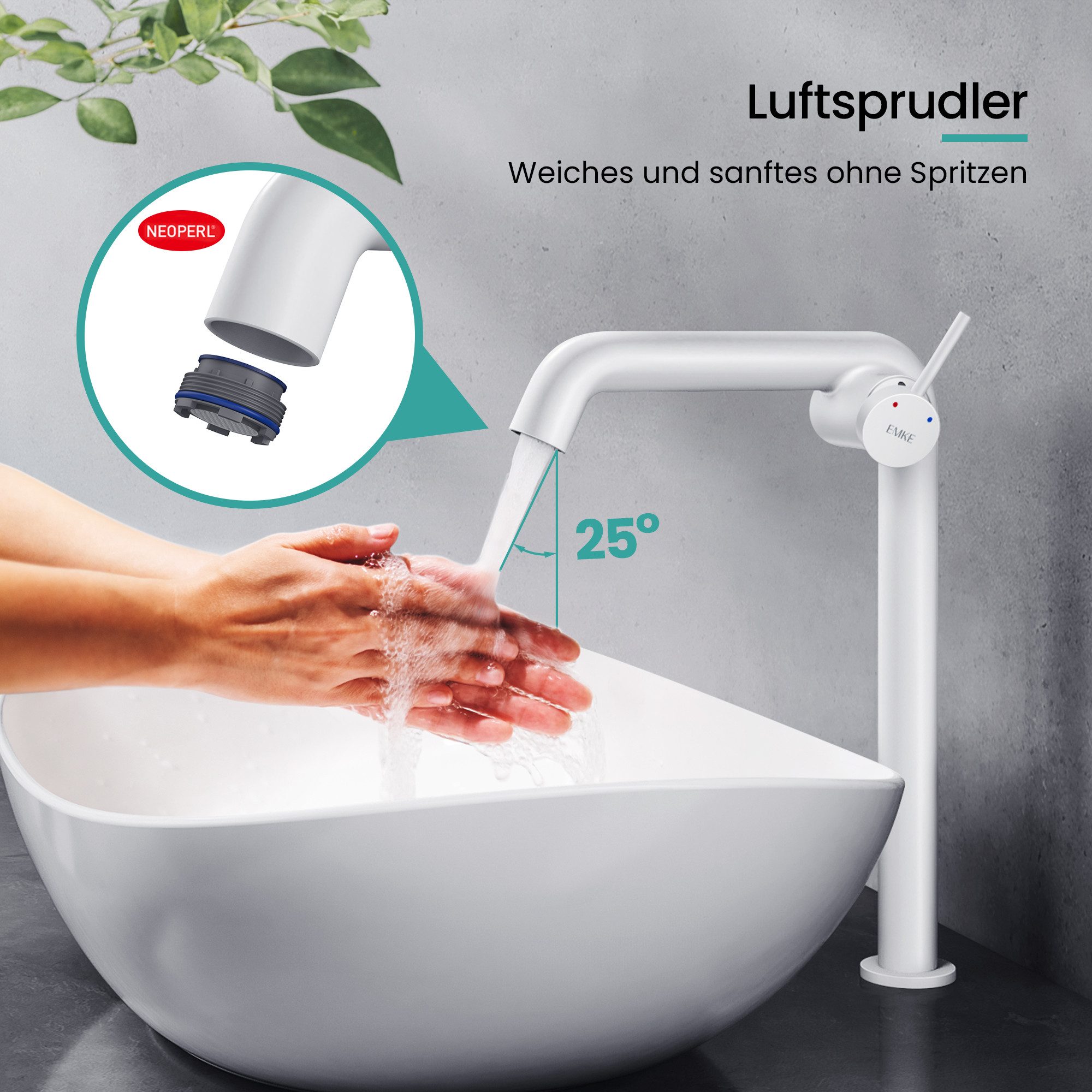 EMKE Waschtischarmatur Küchenarmatur Badezimmer Einhebelmischer Mischbatterien