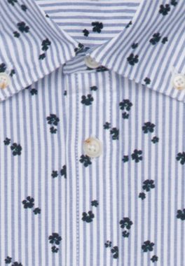 seidensticker Businesshemd Schwarze Rose Regular Langarm Button-Down-Kragen Druck
