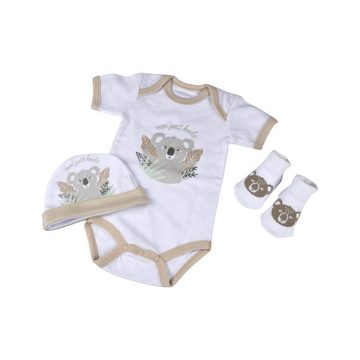 dynamic24 Neugeborenen-Geschenkset Baby Set 3 tlg. Koala Erstlingsset Erstausstattung Geschenk Outfit