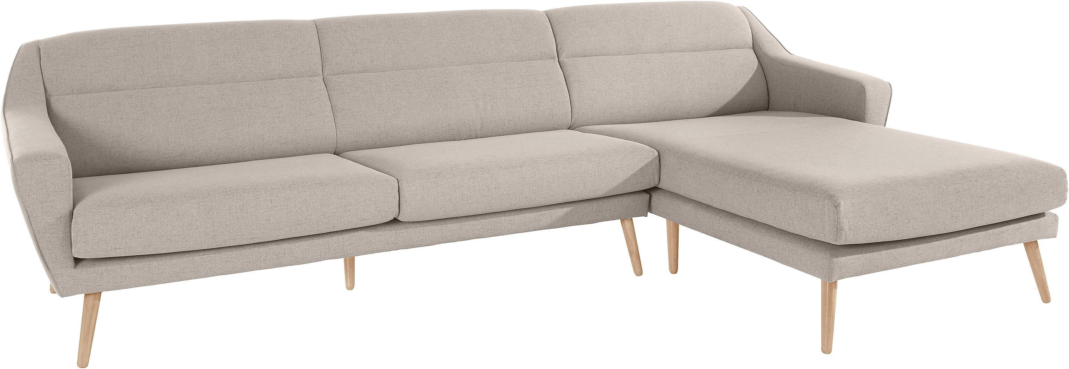 andas Ecksofa "Bille L-Form" mit Naht im Rückenkissen und Beinen aus Eichen günstig online kaufen