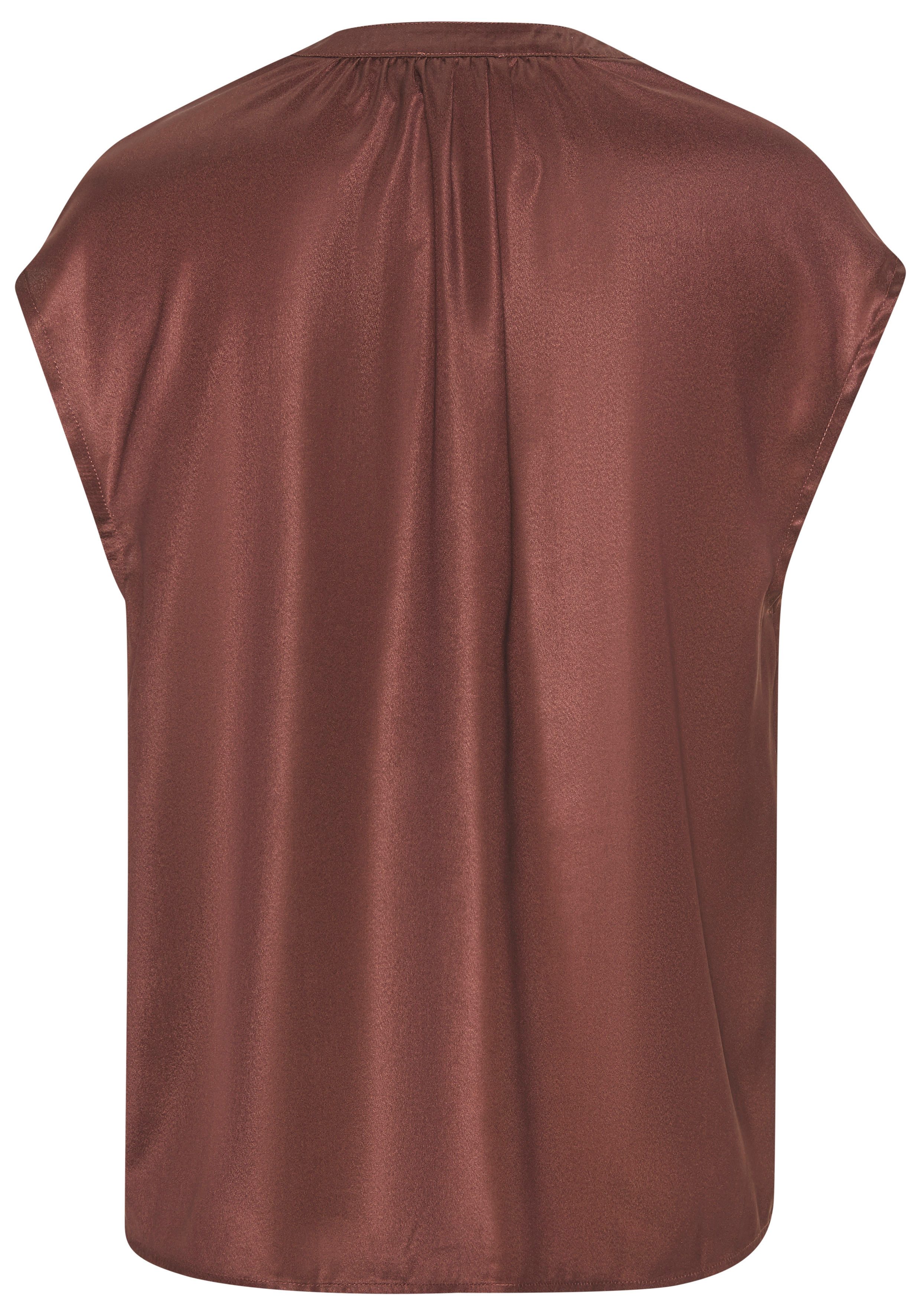 LASCANA Satinbluse mit kurzen Ärmeln, Bluse mit halber Knopfleiste, festlich-elegant