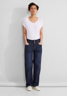 STREET ONE High-waist-Jeans mit Doppel-Knopfverschluss