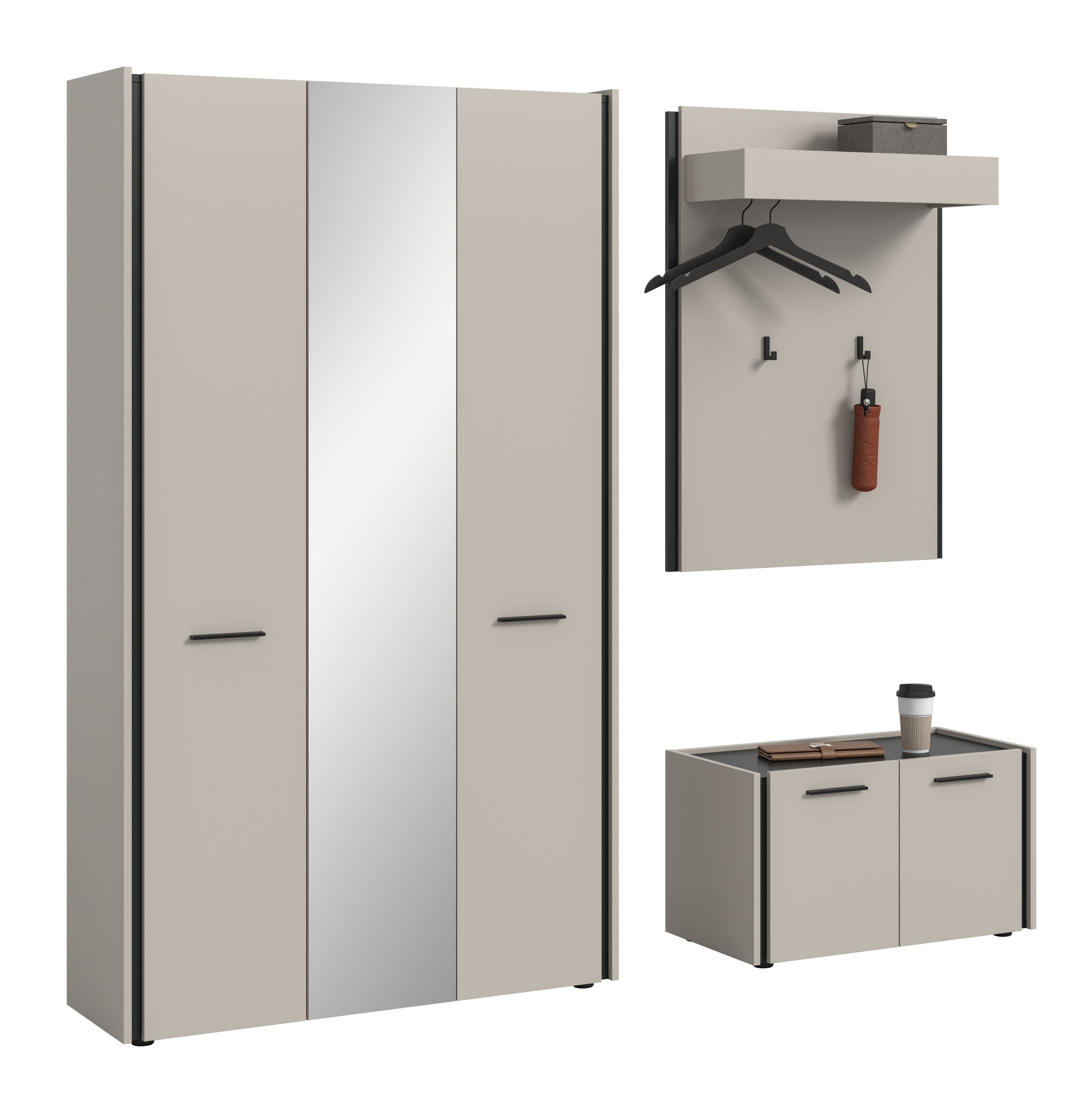 xonox.home Garderoben-Set Emil, in Kaschmir Melamin B/H/T: 197x190x40 cm