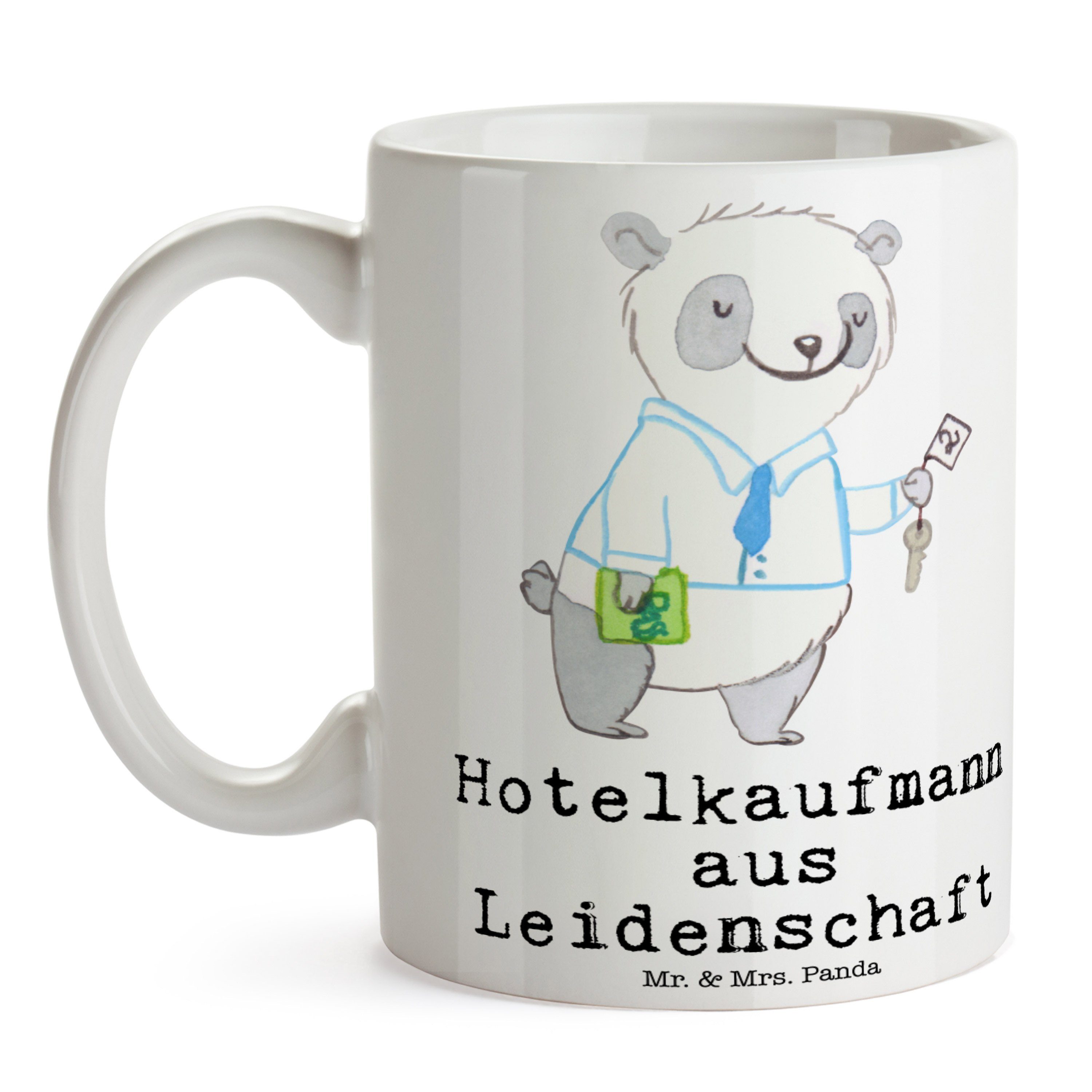 Tasse Mrs. & Mr. - - Weiß Panda Keramik Hotelkaufmann Leidenschaft aus Bech, Geschenk, Hotelfachmann,