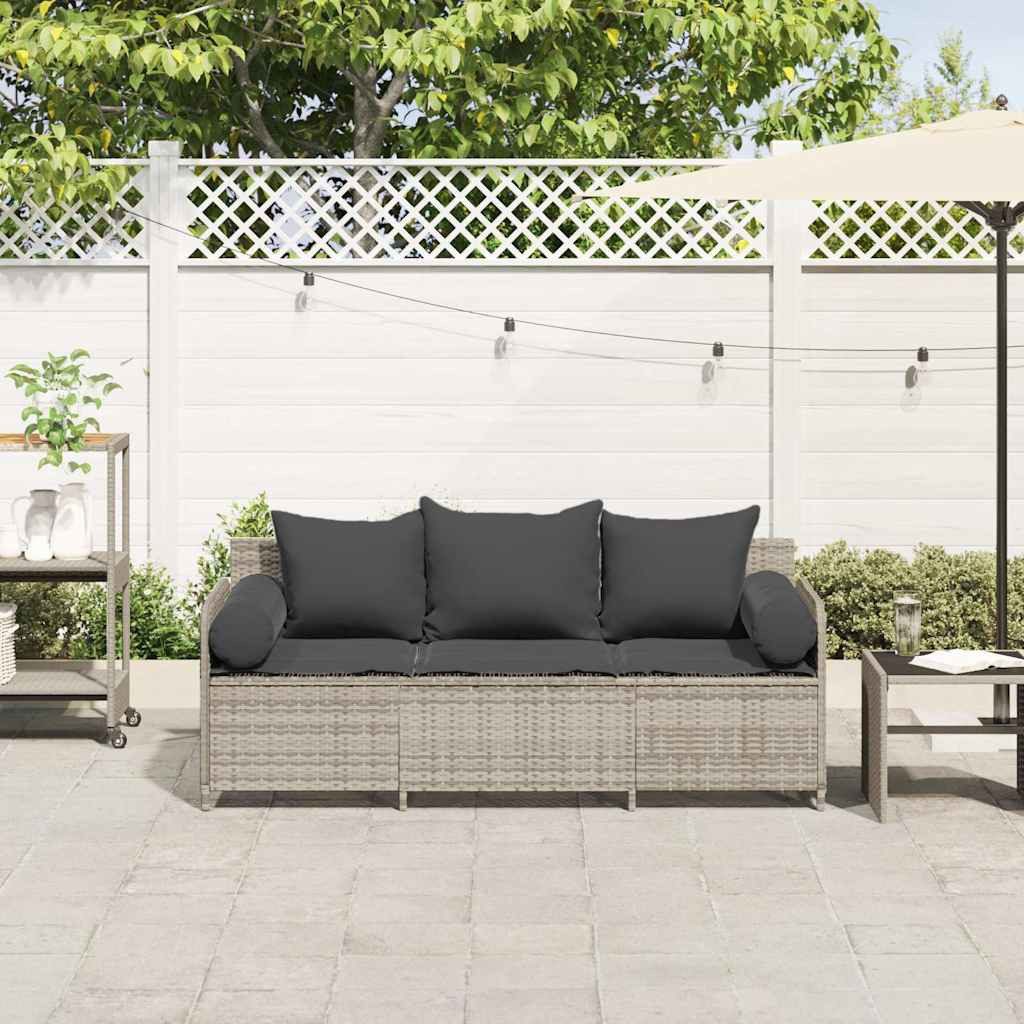 vidaXL Loungesofa Gartensofa mit Kissen 3-Sitzer günstig online kaufen