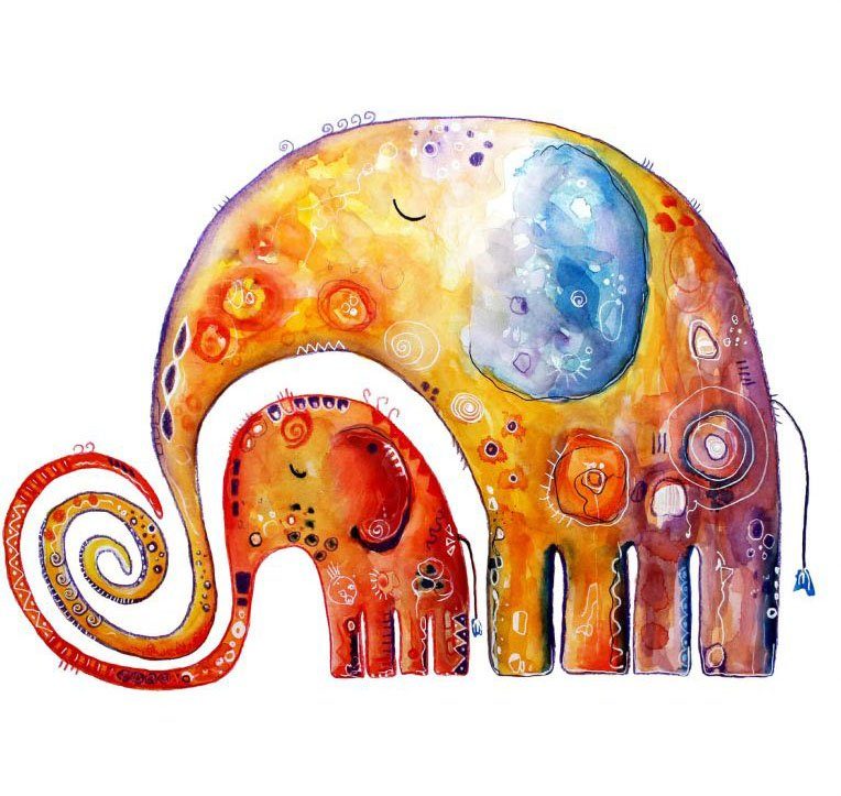 Familie Geborgenheit (1 Wandtattoo St) Elefanten Wall-Art