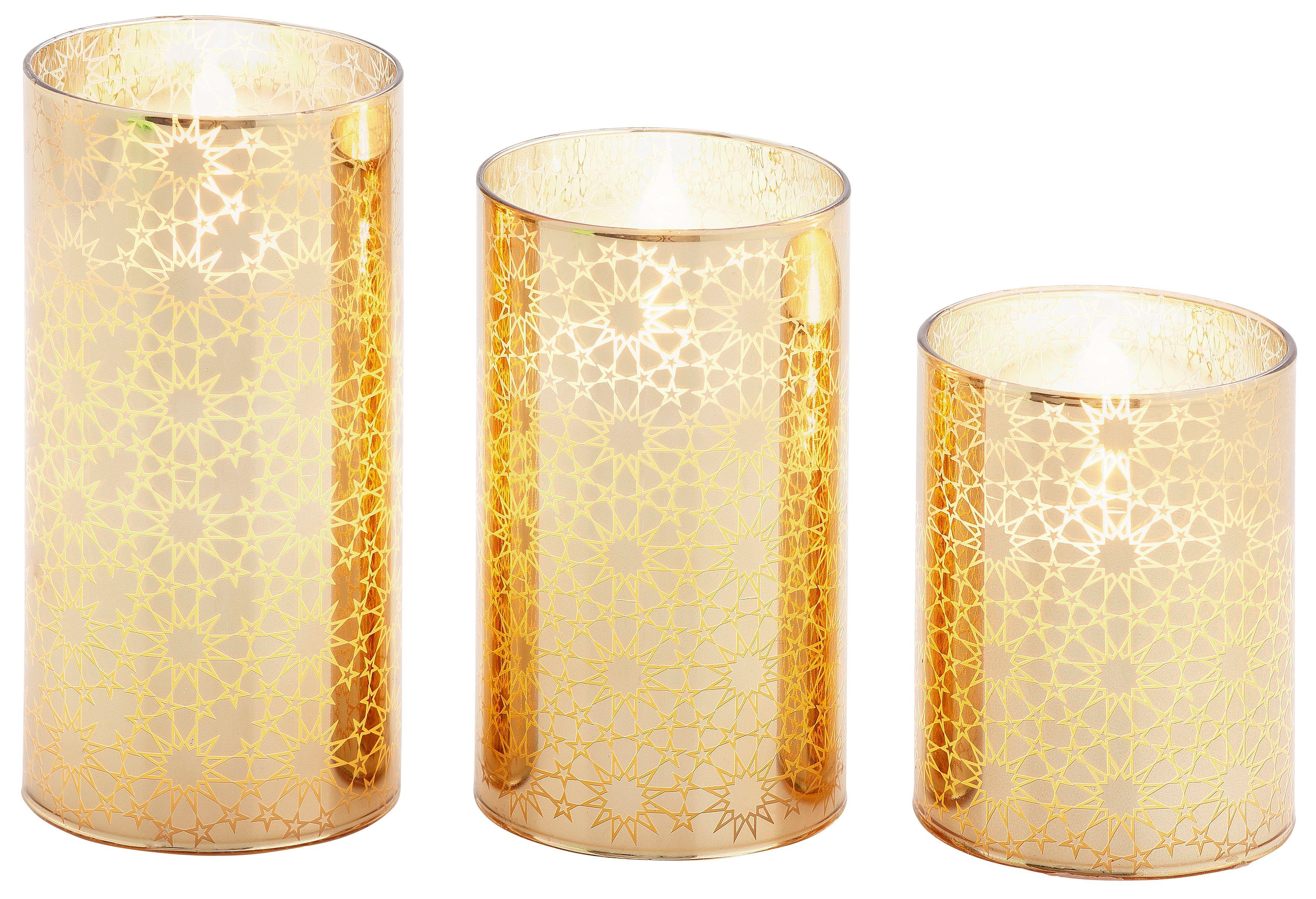 Leonique LED-Kerze Jarle, Weihnachtsdeko (Set, 3-tlg), Ø ca. 7,5 cm, aus Ec günstig online kaufen