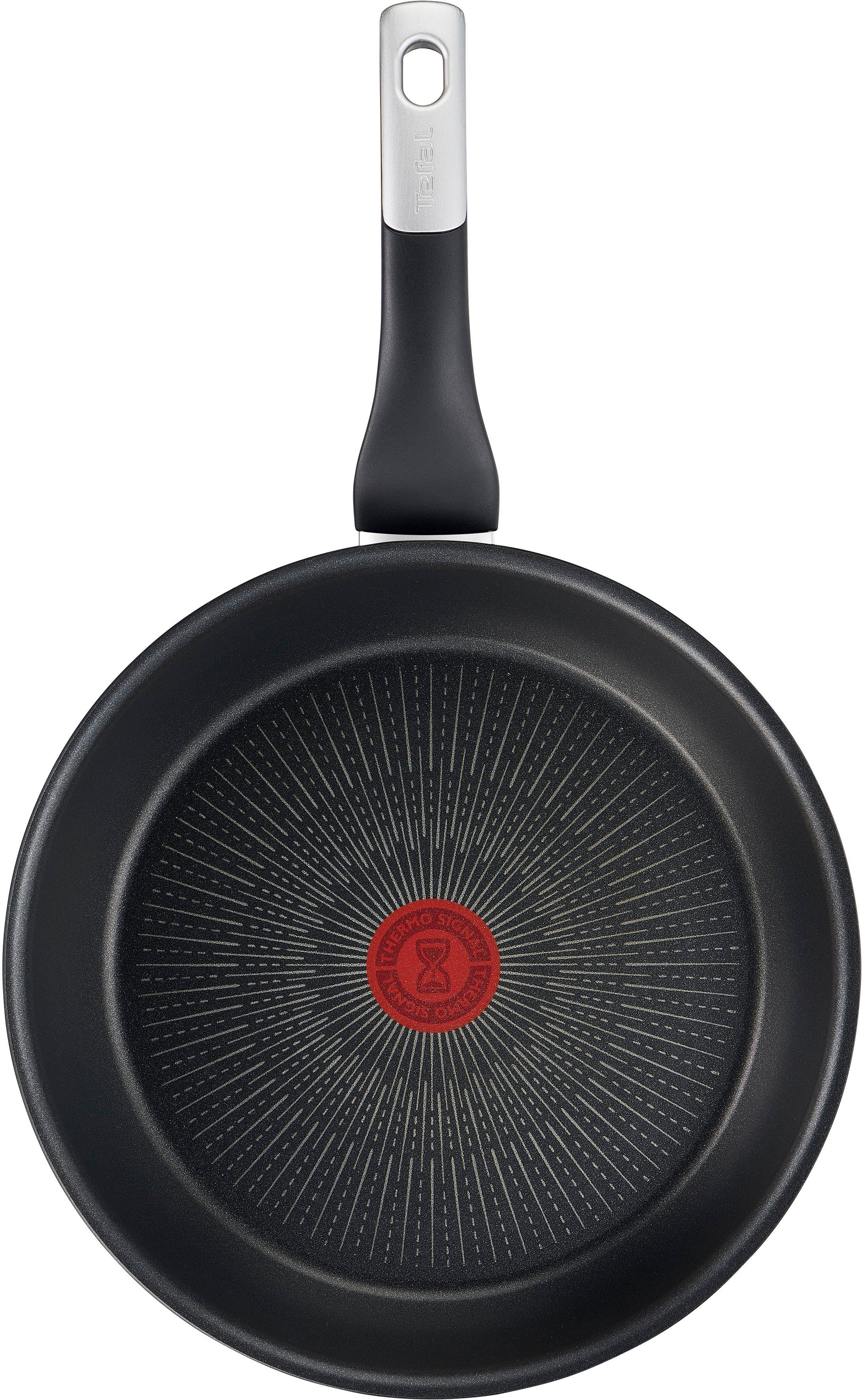 Tefal Pfannen-Set Unlimited Ice Force, Aluminium (Set, 4-tlg., je 1 Bratpfanne Ø 20/24/28 cm, Kochmesser 20 cm), kratzfeste Antihaftversiegelung, Thermo-Signal, inkl. Kochmesser
