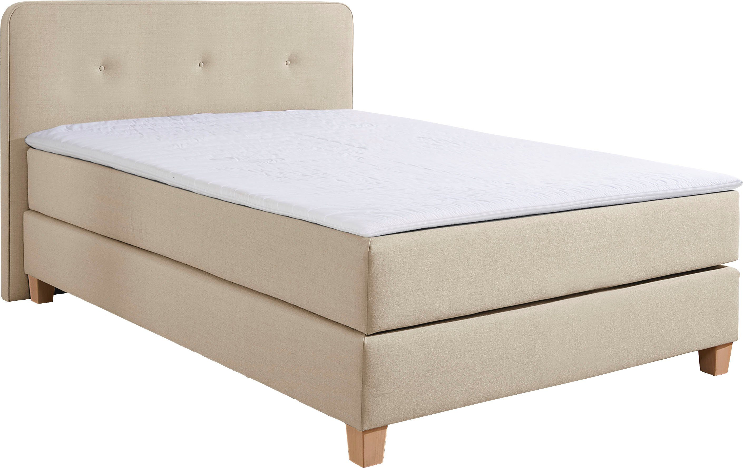 Home affaire Boxspringbett "Fargo", inkl. Topper, in 3 Matratzenarten, in S günstig online kaufen