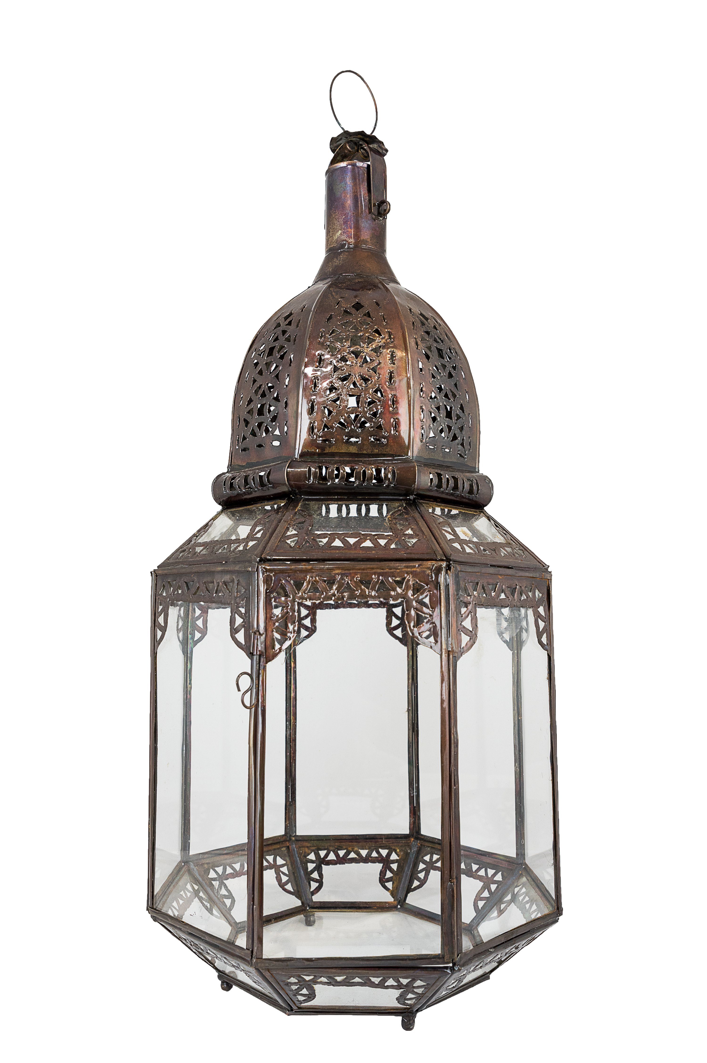 Marrakesch Orient & Mediterran Interior Deckenleuchte Orientalische Lampe Pendelleuchte Klar Haifa 45cm, ohne Leuchtmittel, Handarbeit