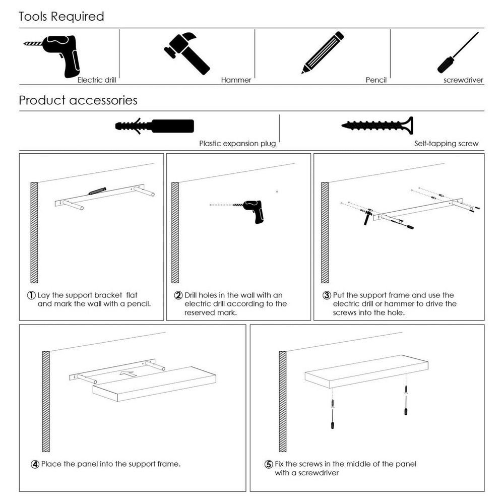 Wandboard: Aufbewahrungslösung, Wandregal leicht montierbar, einfache abwischbar, Homfa Wandregal Montage leicht Komplett-Set, Stilvolle