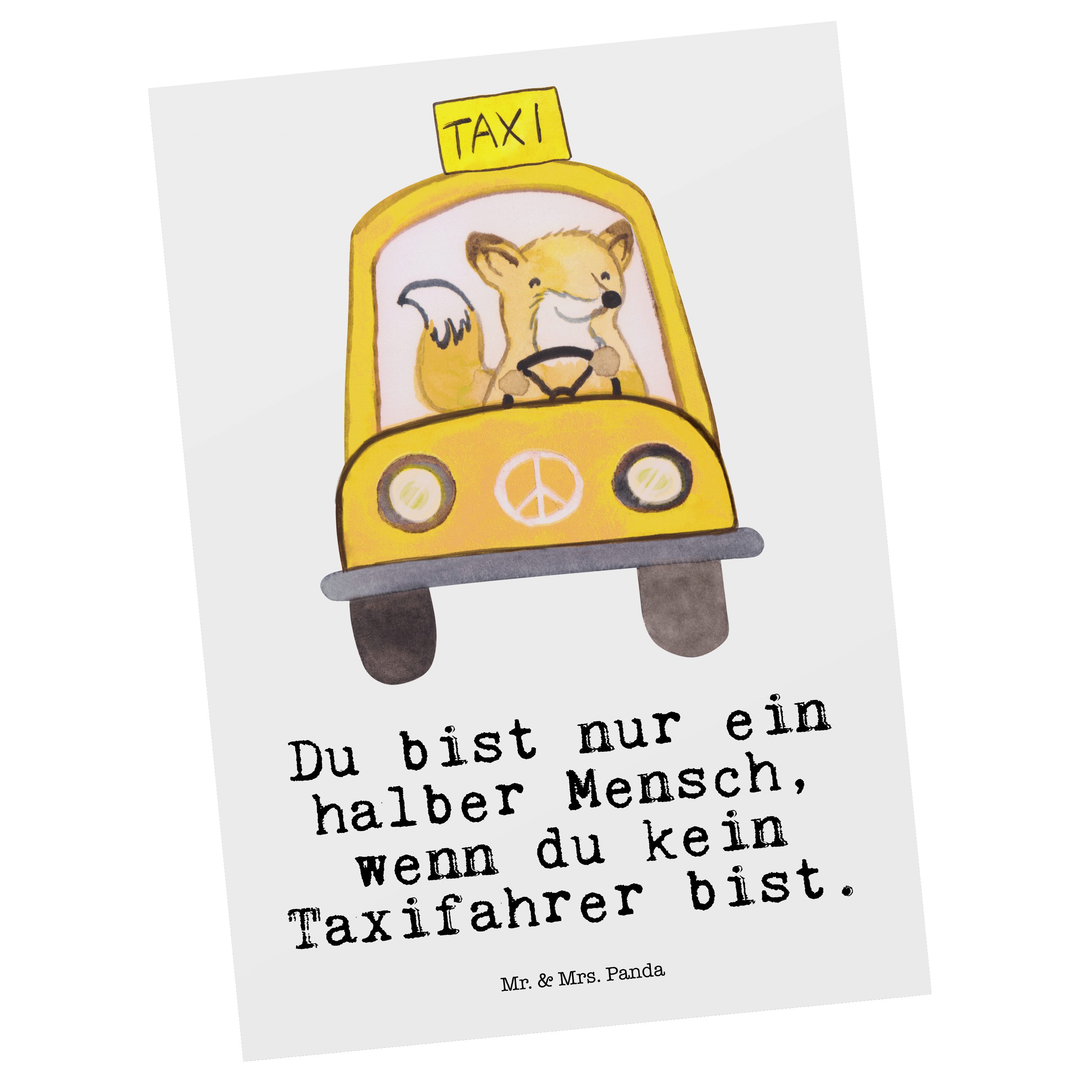 Geschenk, Panda Herz Weiß & Mr. - Postkarte Taxifahrer - Mrs. Grußkarte Firma, mit Ausbildung,