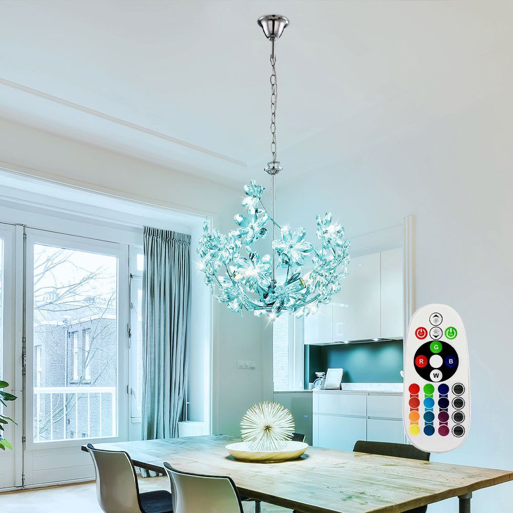 1-4x RGB LED Decken Hänge Lampen Wohn Zimmer Fernbedienung Glas Leuchten dimmbar 