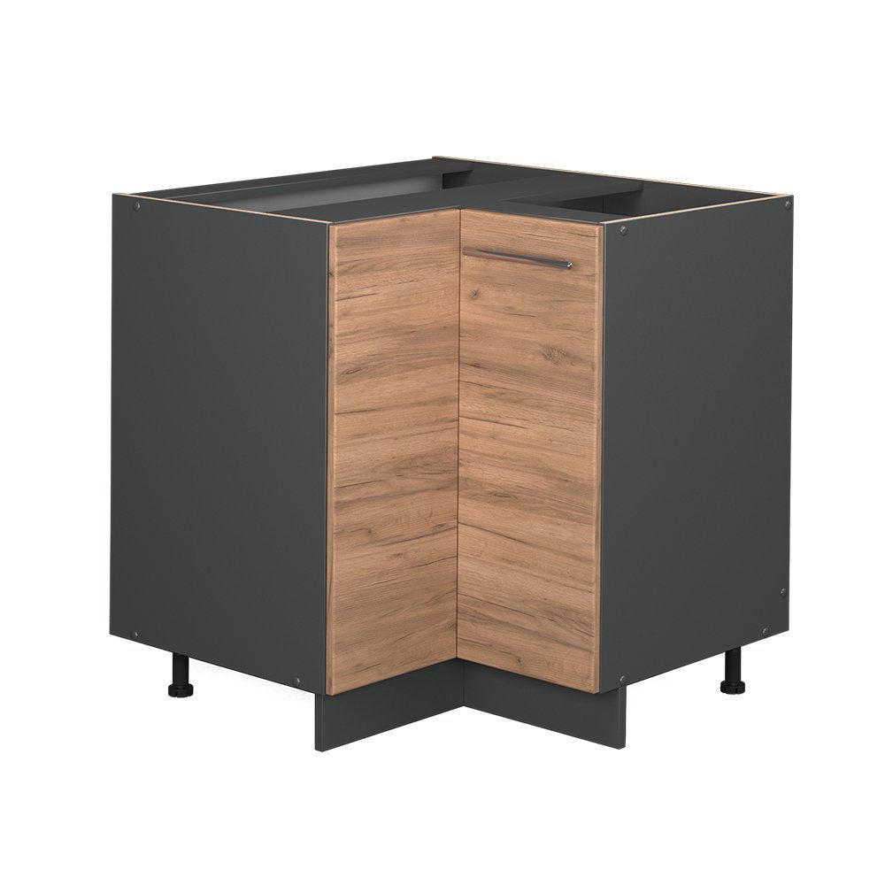 Vicco Eckunterschrank Fame-Line, Goldkraft Eiche/Anthrazit, 80.5 günstig online kaufen