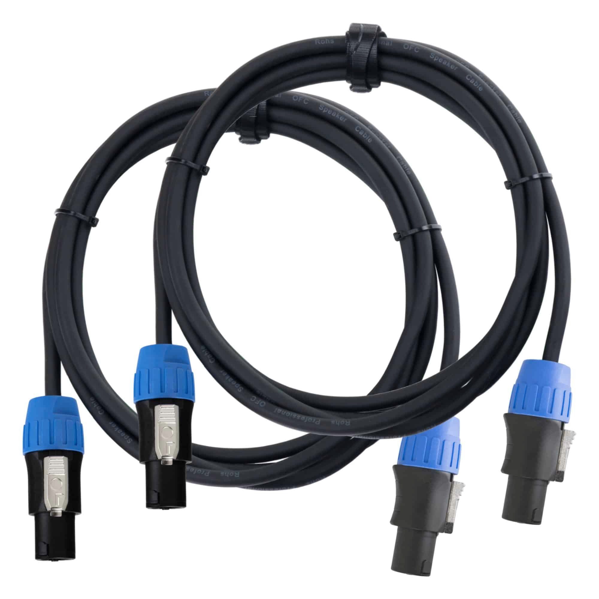 Pronomic BOXSP1-2.5 Lautsprecher Kabel 2,5 m Audio-Kabel, 2-Pol Speakon-kompatibel, (250 cm), Spannzangen-Zugentlastung, Niedrige Leiterkapazität