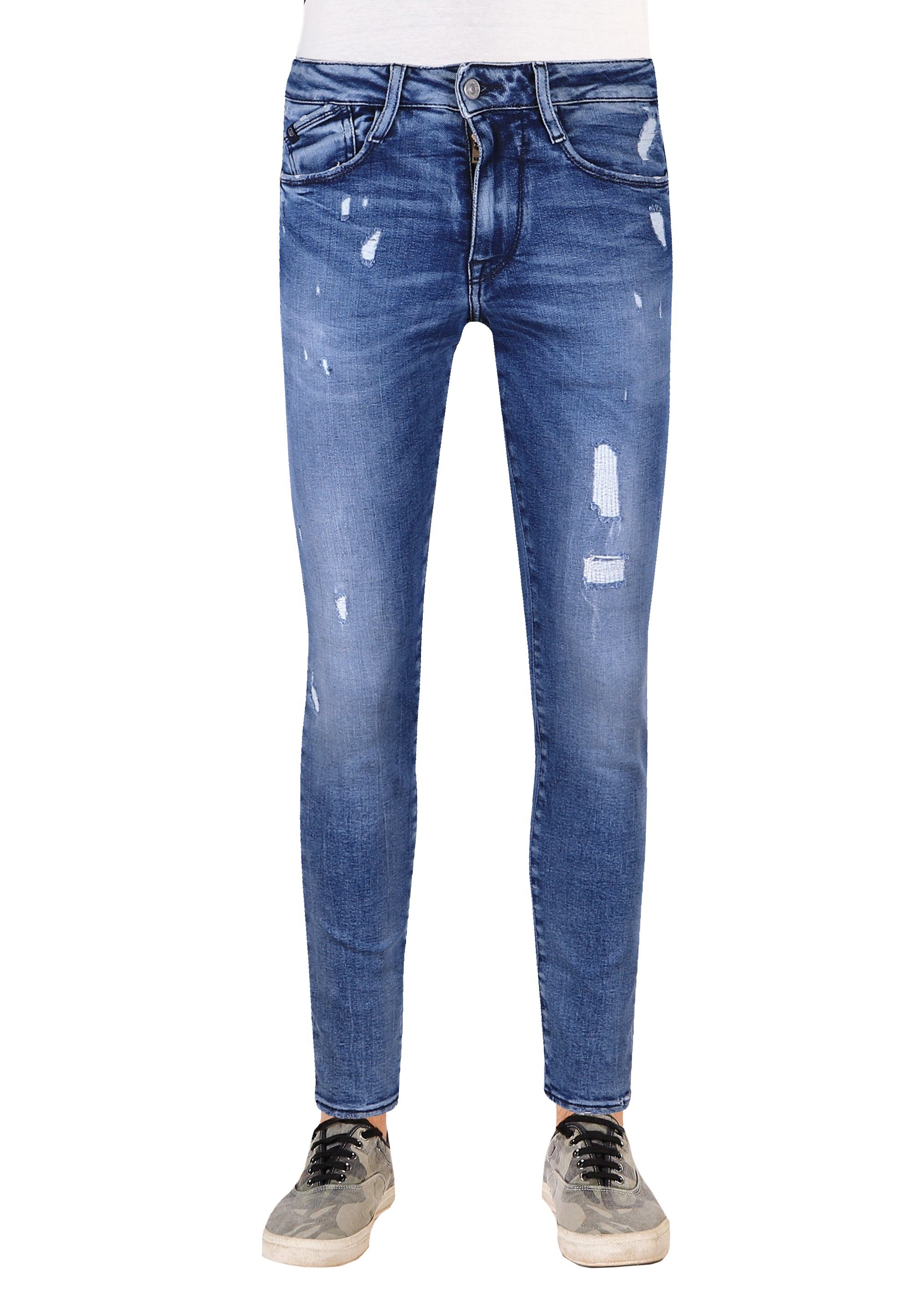 Used-Look Des Slim-fit-Jeans im Temps modischen Cerises Le