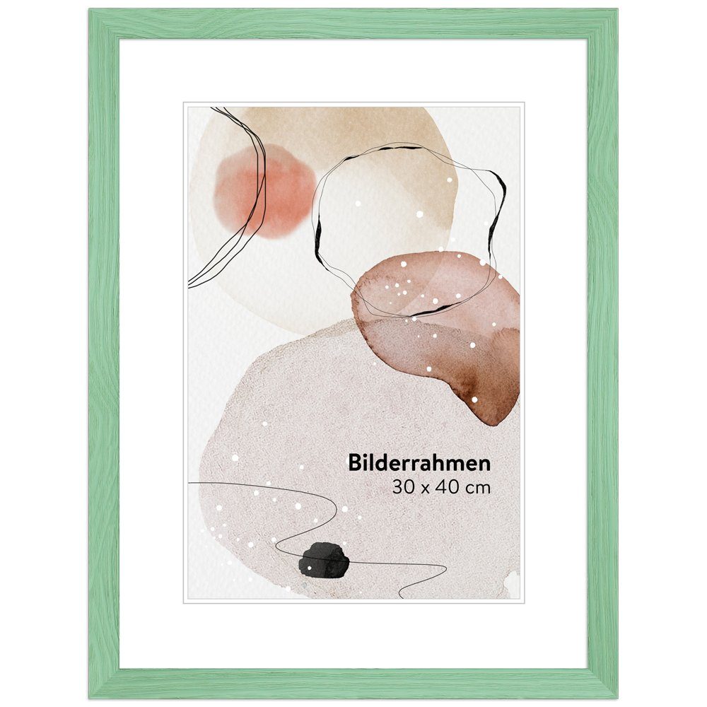 WANDStyle Bilderrahmen Stil aus Modern im Hellgrün, H300, Massivholz