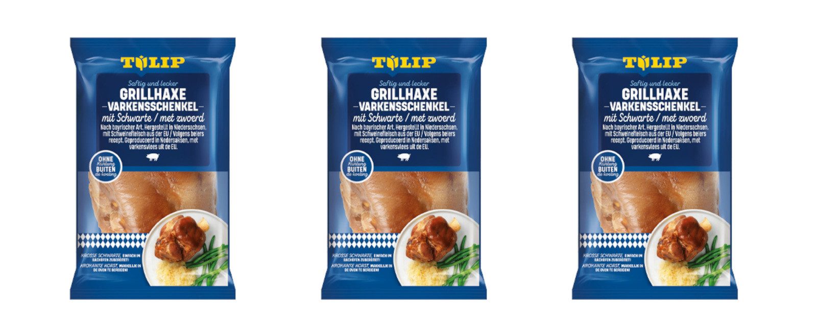 TULIP Wurstkonserve Grill-Haxe mit Schwarte 600g Tafelfertig Kross Gegart Vakuumverpackt, 600 g, Fleischkonserve